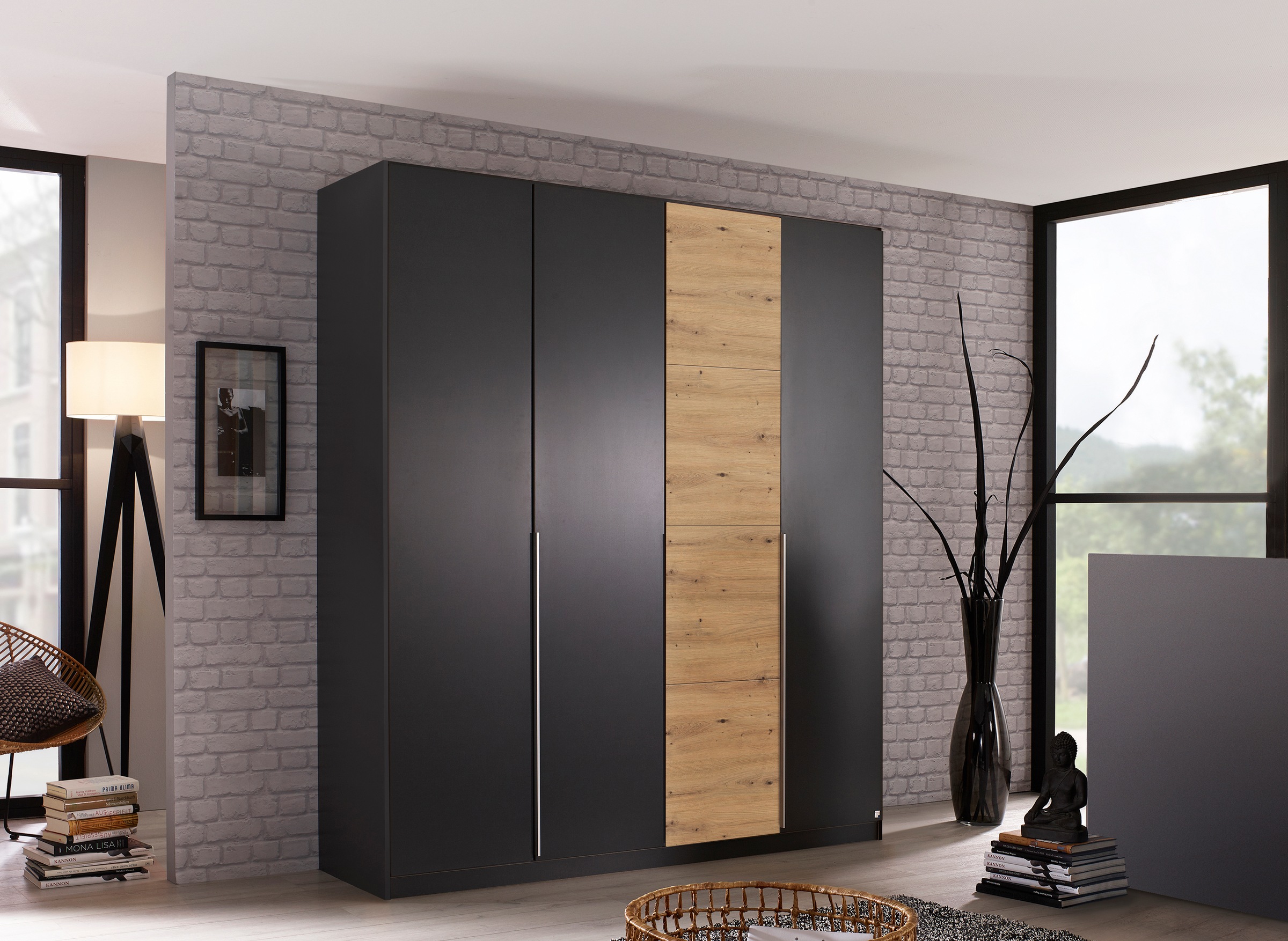 rauch Drehtürenschrank »Bellezza«, inkl. Schubkasteneinsatz, Wäscheeinteilung und weiterem Zubehör