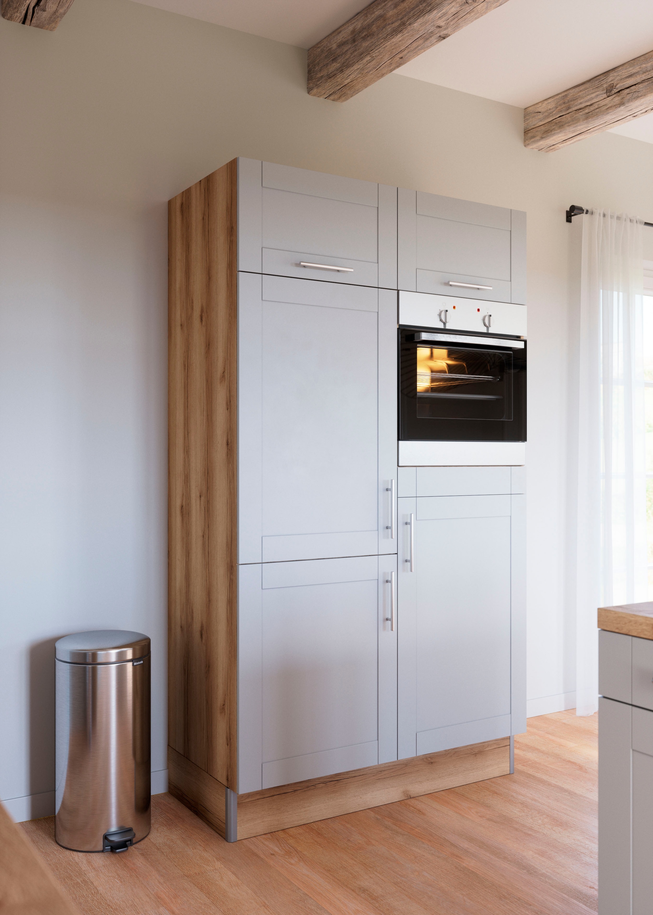KOCHSTATION Küche »KS-Ahus, Back-/Kühlmodul«, Breite 120 cm, wahlw. mit E-Geräten, Soft Close Funktion, MDF Fronten