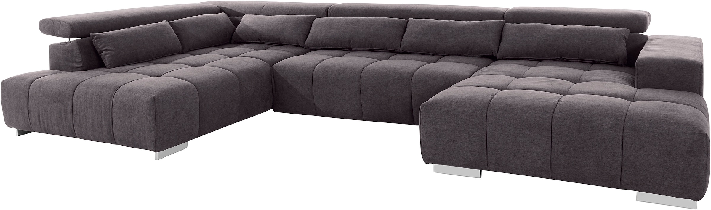 COTTA Wohnlandschaft »Orion U-Form«, mit Kopfteilverstellung & 6 Nierenkissen