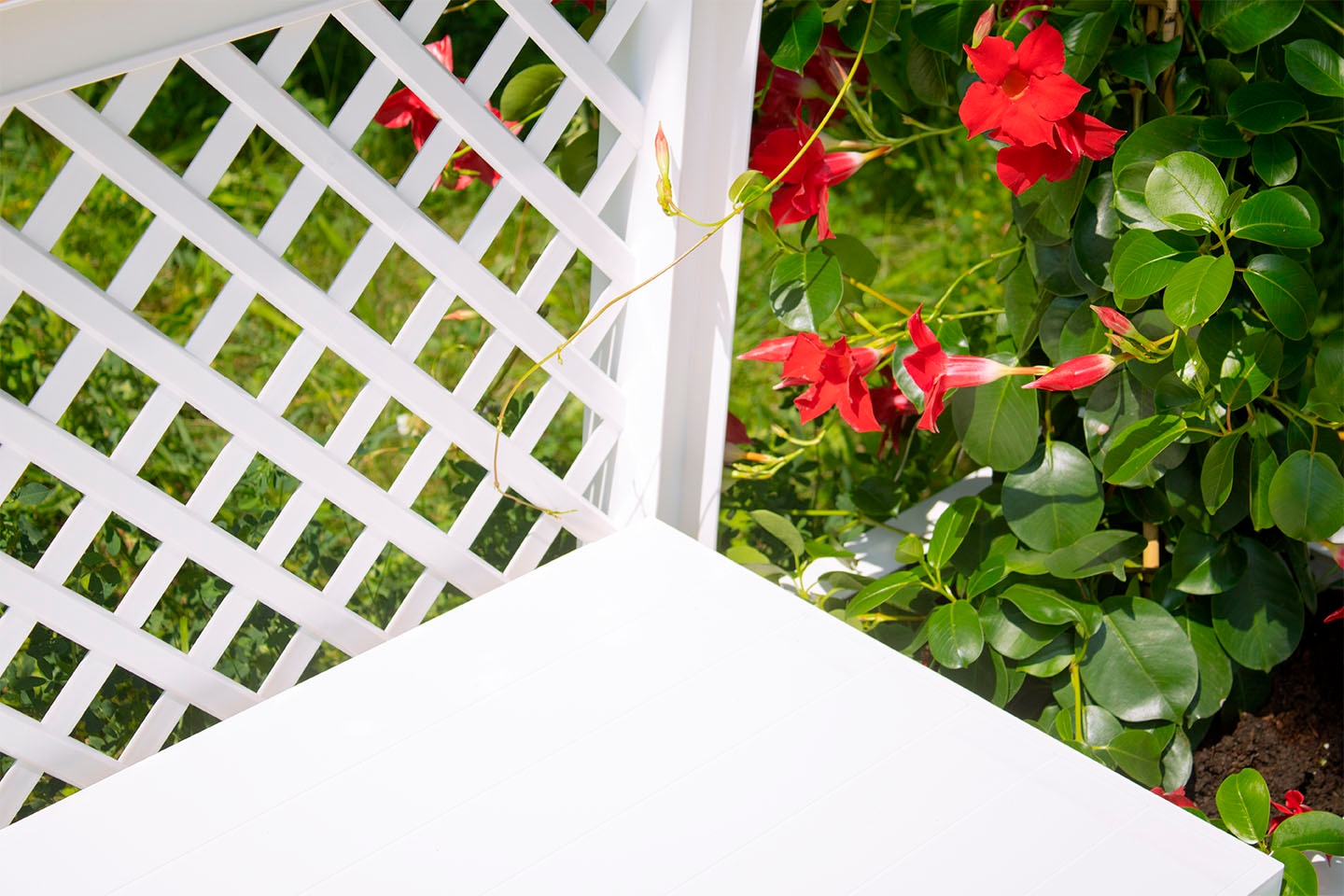KHW Gartenbank »Kopenhagen«, mit Spalier und zwei Pflanzkästen, weiß