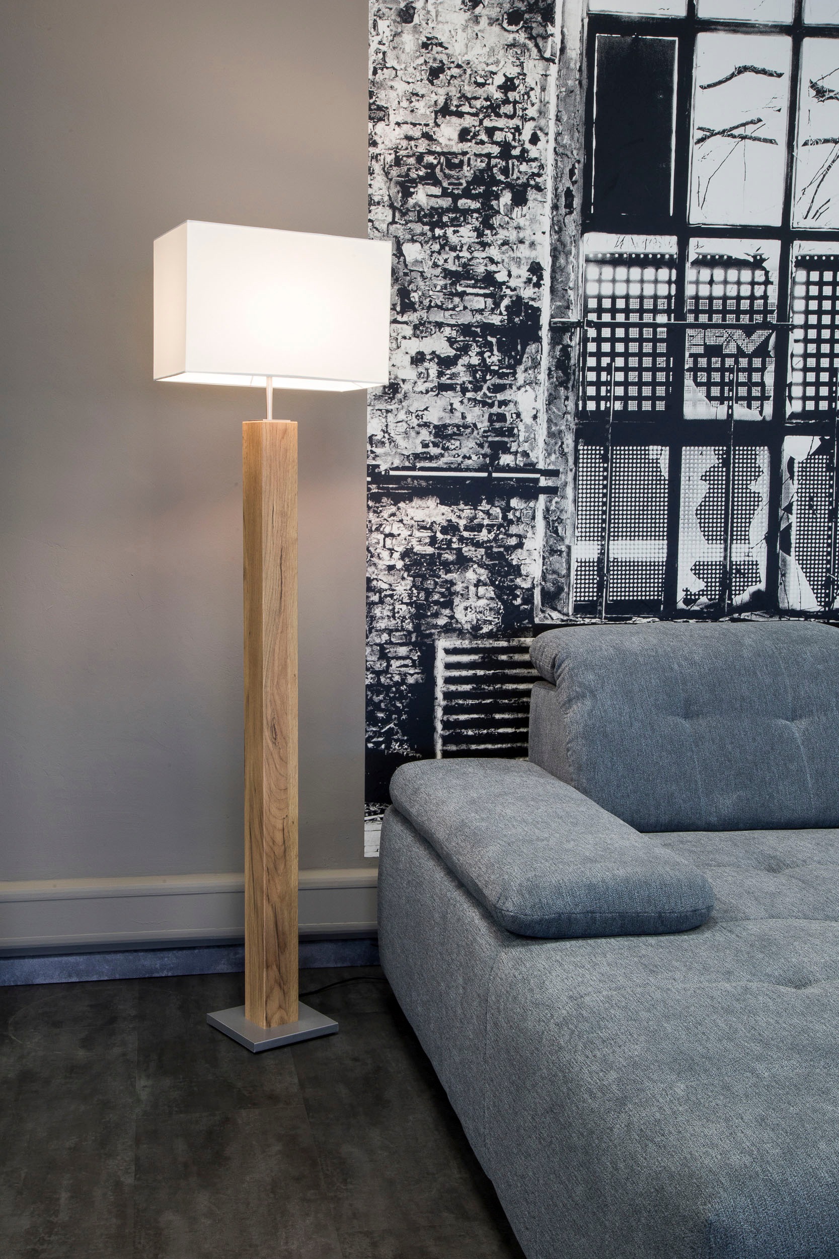 NOWA Stehlampe »GUMP«, Leuchtmittel E27   ohne Leuchtmittel, holzoptik hell günstig online kaufen