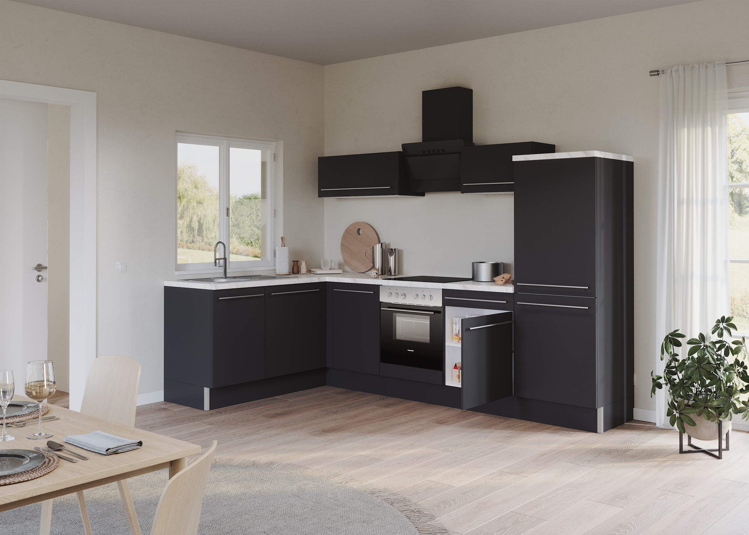 KOCHSTATION Küche »KS-Bern2« Stellmaße 175 x 295 cm, wahlweise mit E-Geräte günstig online kaufen