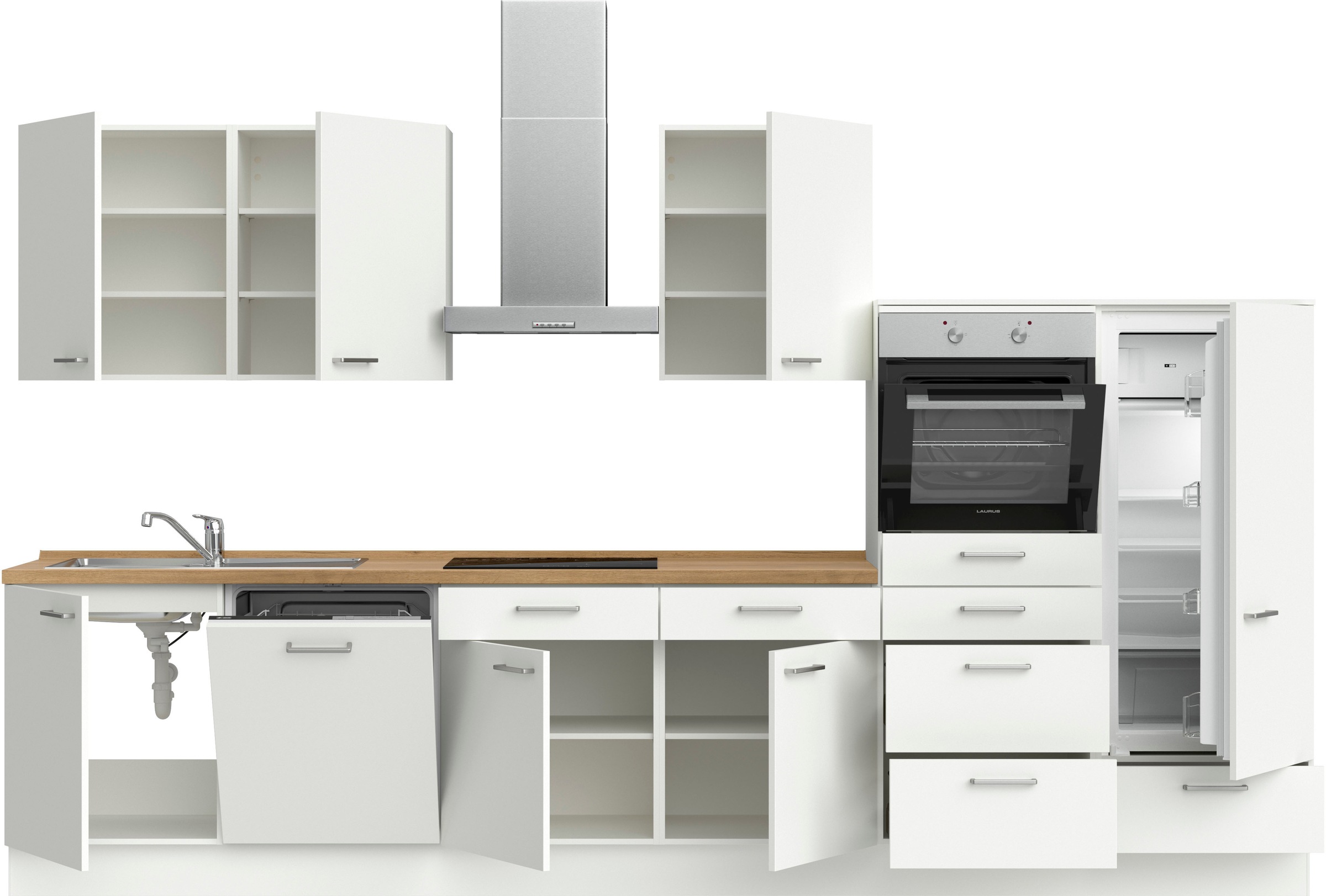nobilia® Küchenzeile »"Touch I"«, vormontiert, Ausrichtung wählbar, Breite 360 cm, wahlw. mit E-Geräten