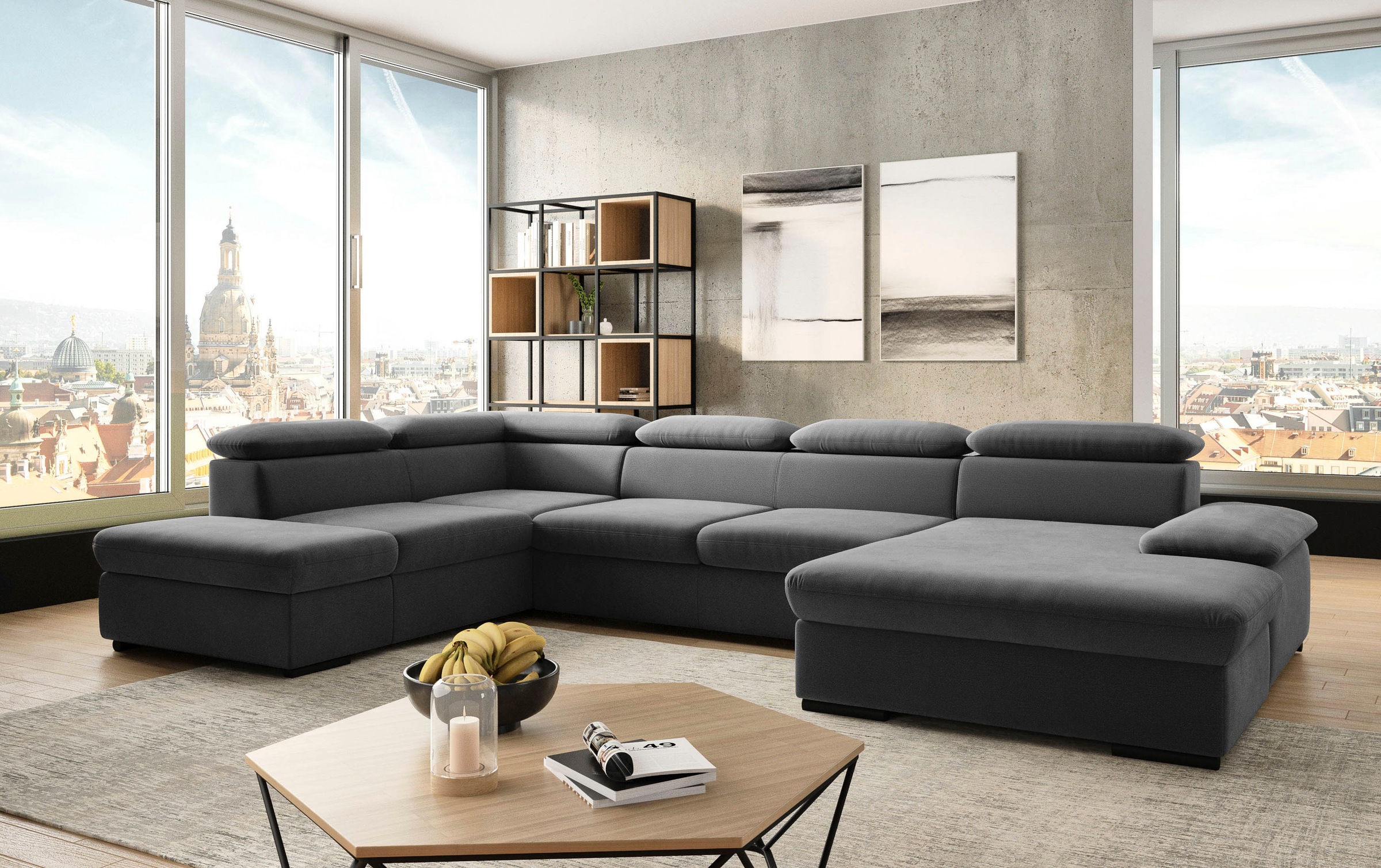 sit&more Wohnlandschaft "Alcudia U-Form" wahlweise mit Bettfunktion günstig online kaufen