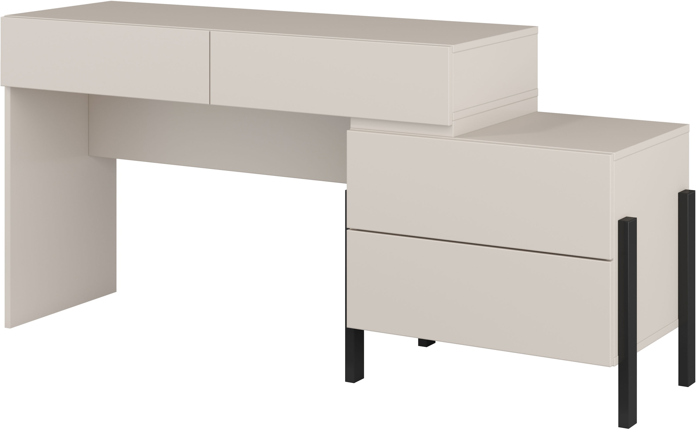 Home affaire Schminktisch »Jukon, Breite 143 cm, moderner Schminktisch«, (ohne Spiegel), Schminktisch, grifflos mit 4 SK