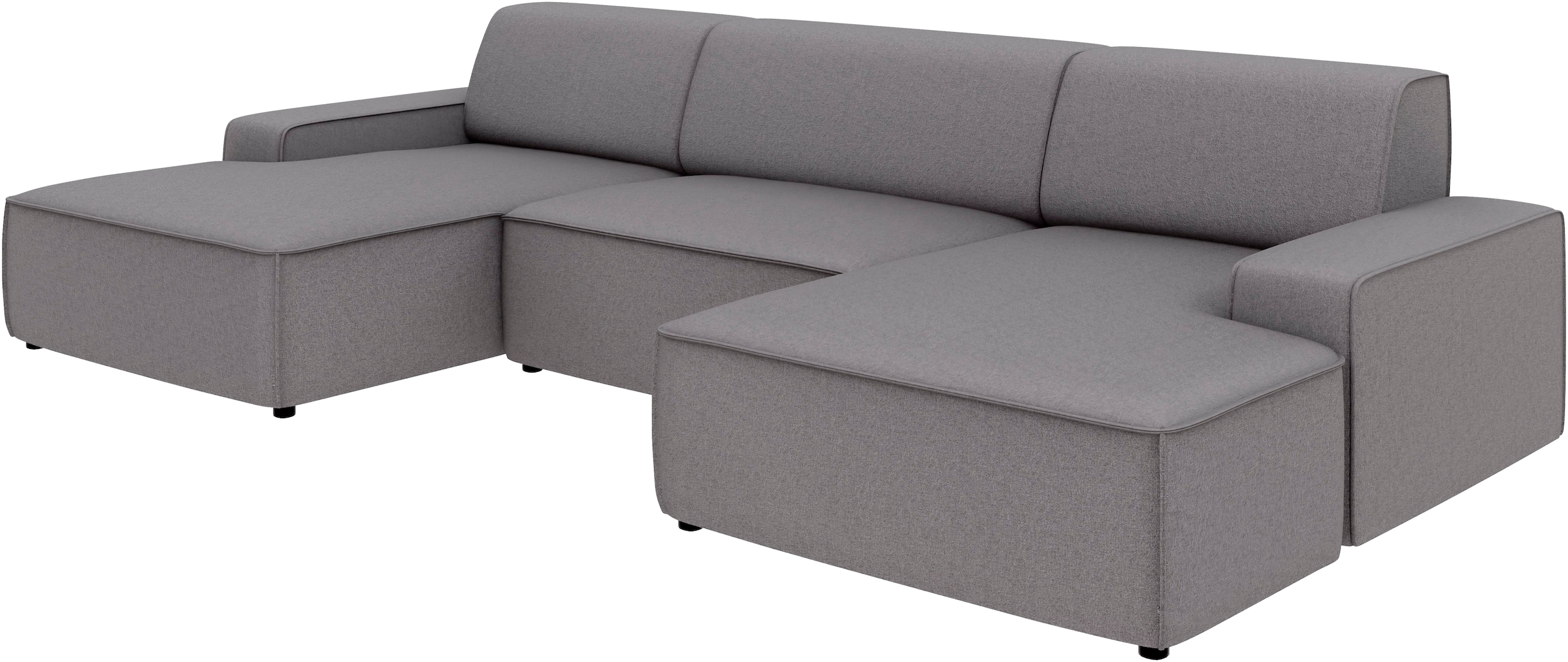 TRENDMANUFAKTUR Wohnlandschaft »Graz, wahlweise mit Sitzvorschub und Bettkasten, U-Form, Breite 329 cm«, in Cord-, haustierfreundlichem LEO Struktur- oder LUMOS-3D-Bezug