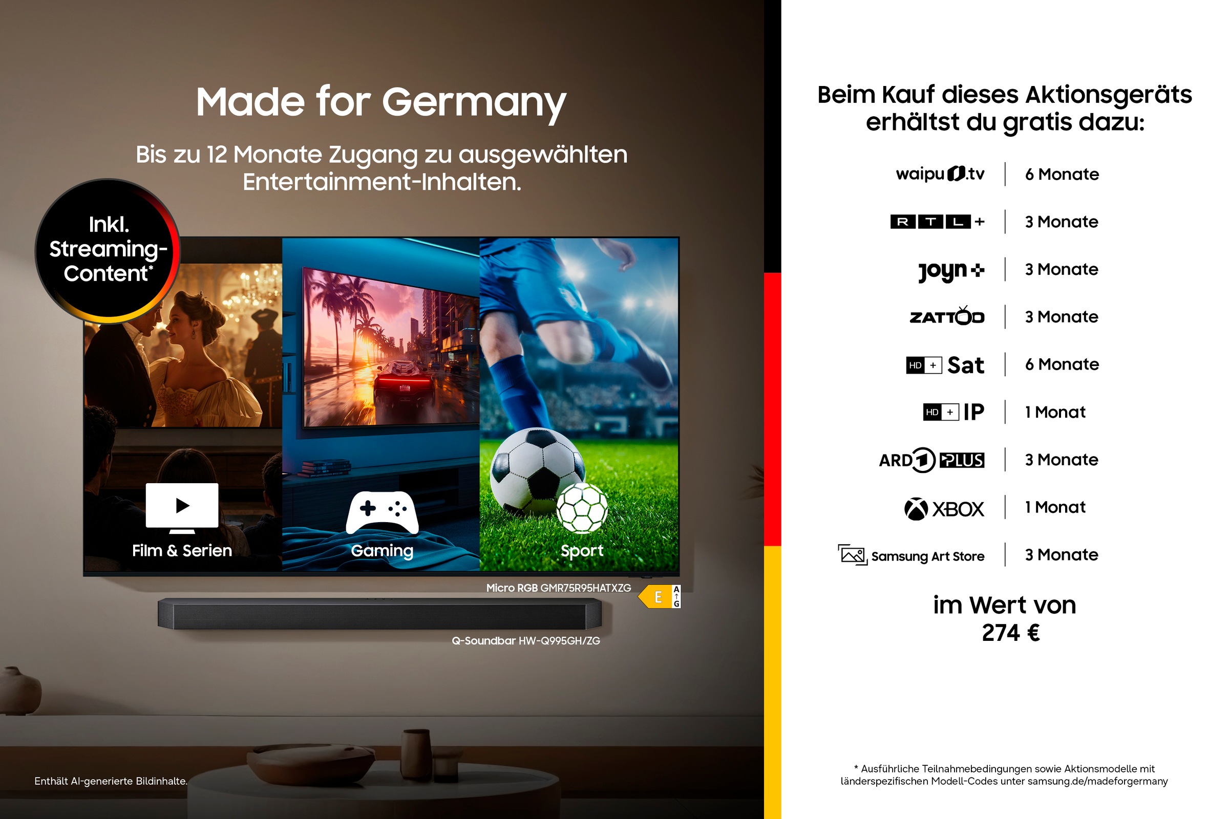Samsung QLED-Fernseher »GQ43LS03HAU« 108 cm/43 ″ Smart-TV The Frame, Art Mode Kunstwerke, Antireflexion, Rahmen austauschbar