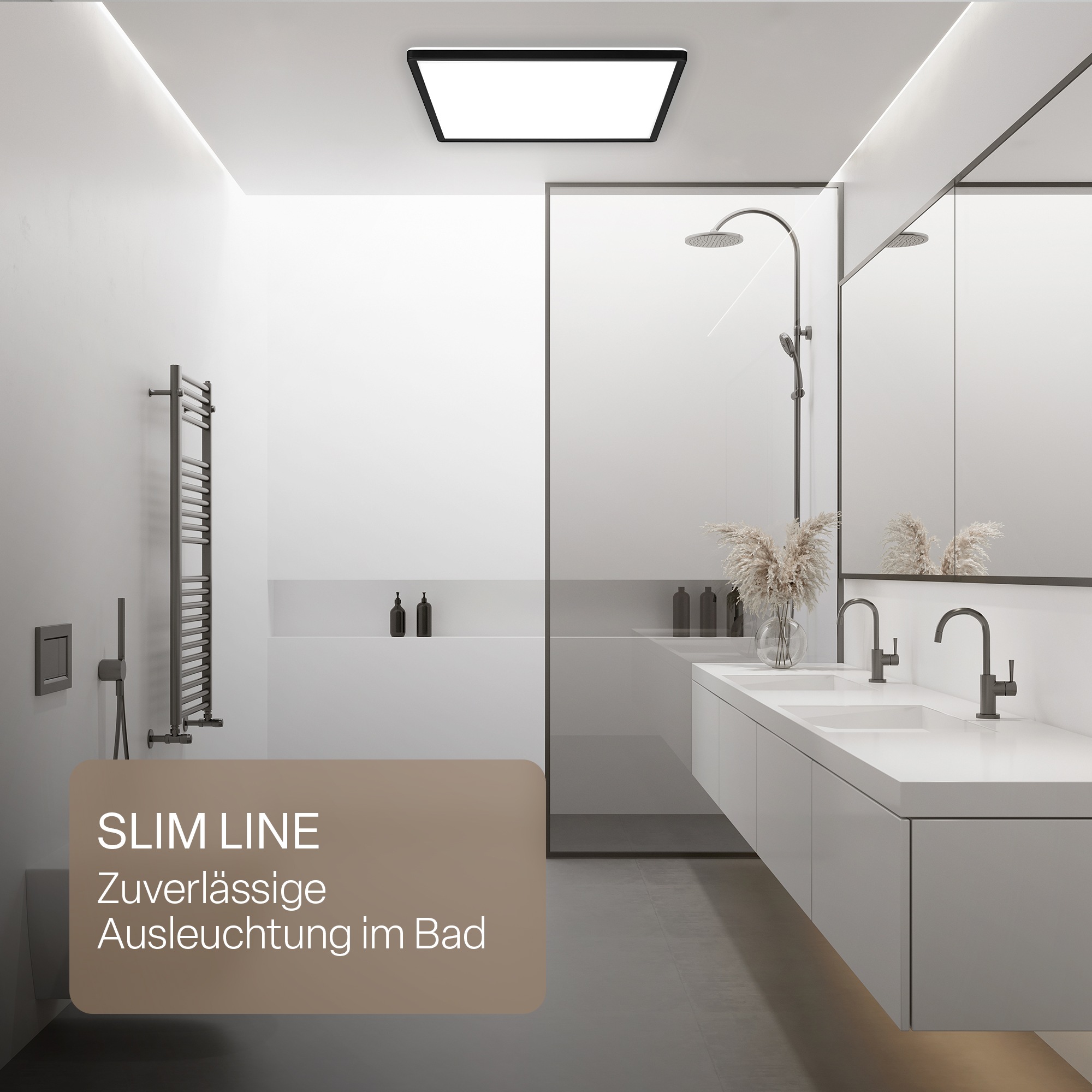 B.K.Licht LED Panel »SHALLOW« LED-Board 1 Stk. warmweiß - kaltweiß 42x42x3 cm, Badlampe, Badezimmer, Küche, Wohnzimmer