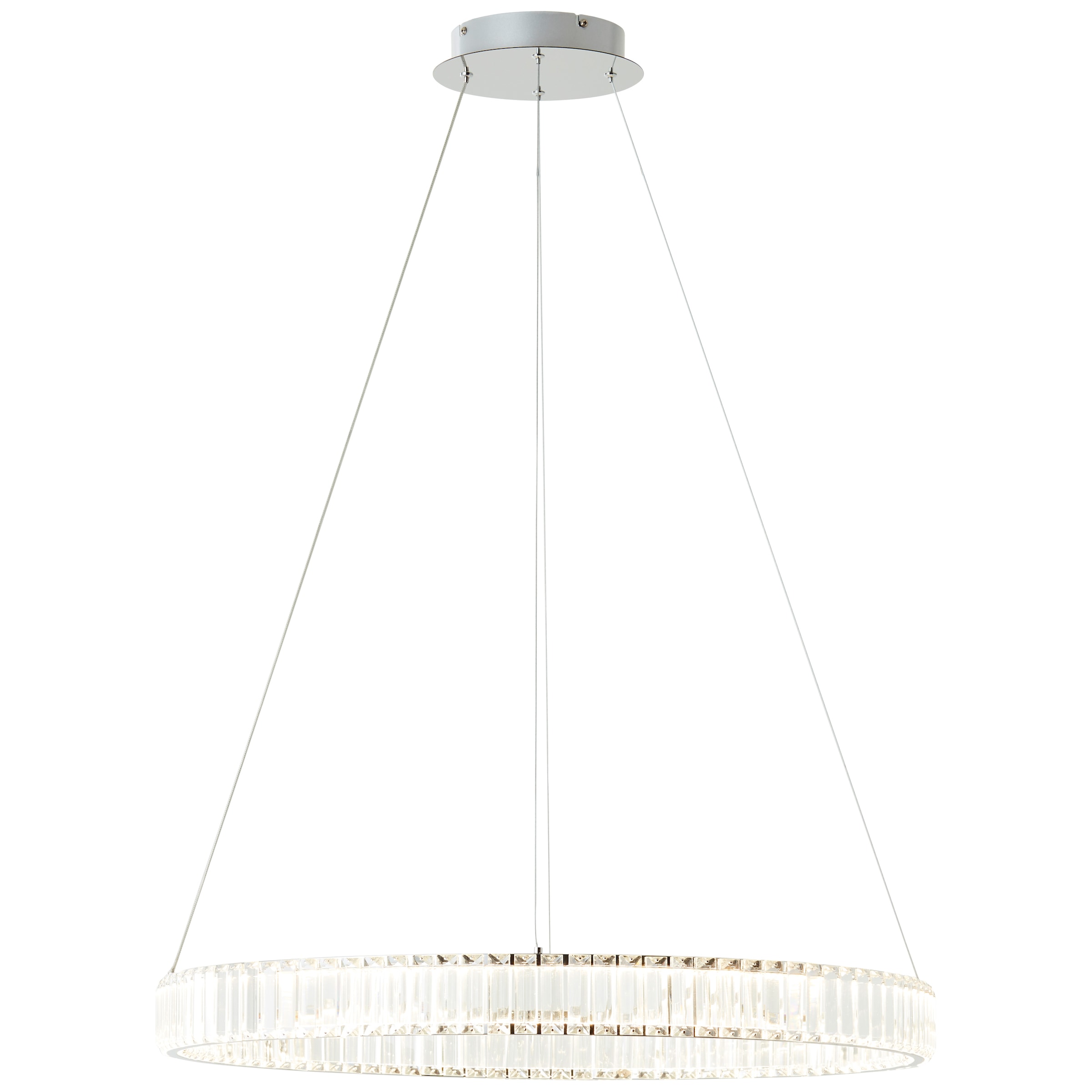 Brilliant LED Pendelleuchte »Queen«, Höhe 150cm, Ø 80cm, 6000lm, kürzbar, Aluminium/Kunststoff, chromfarben