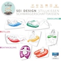 SEI Design Stillkissen »Vintage Sterne blau EPS«, mit hochwertiger Stickerei mit niedlichen Vintage-Motiven