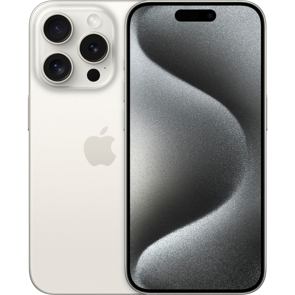 Apple Smartphone »iPhone 15 Pro 512GB«, white titanium, 15,5 cm/6,1 Zoll, 512 GB Speicherplatz, 48 MP Kamera