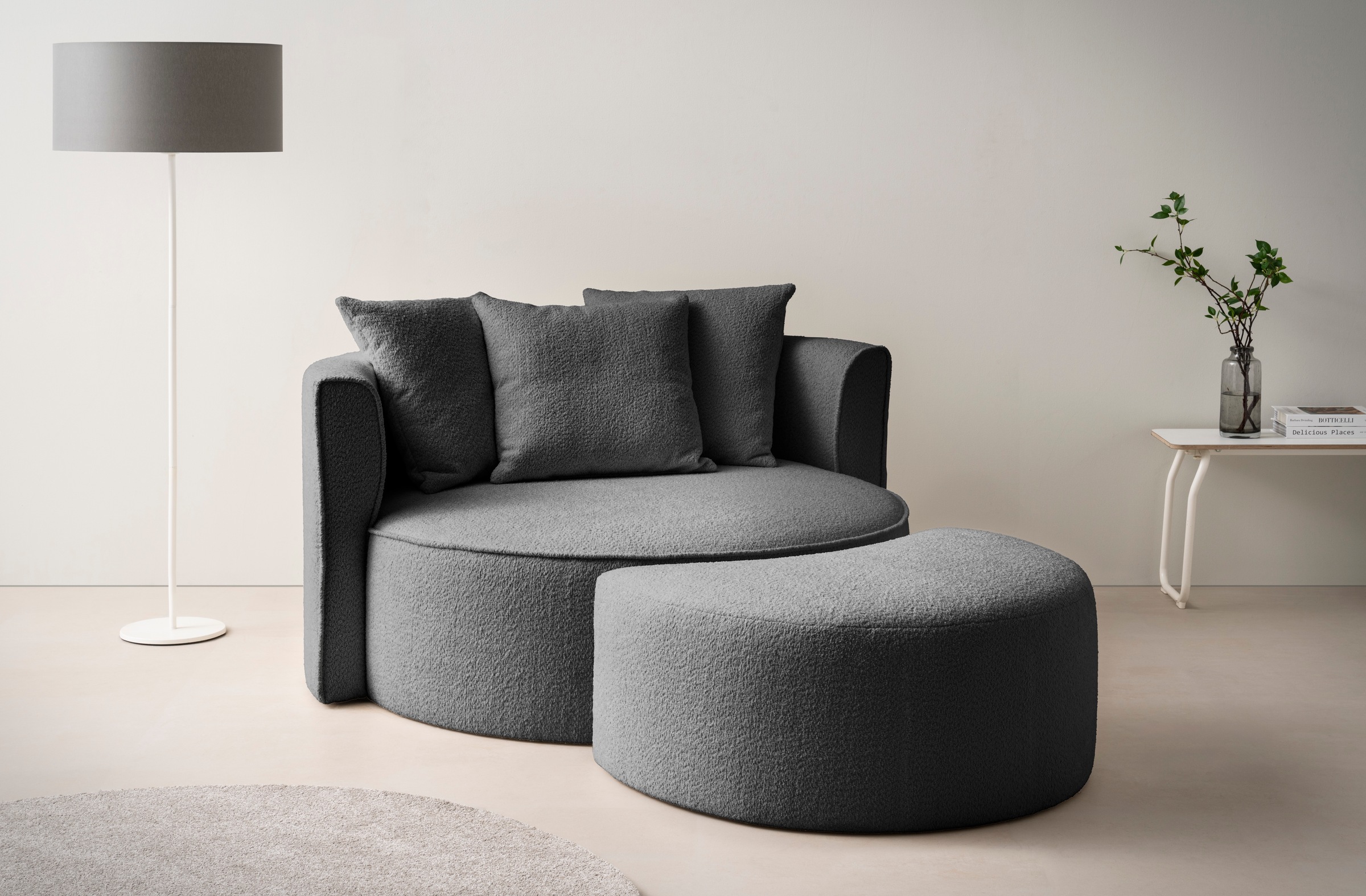 LeGer Home by Lena Gercke XXL-Sessel »ISALIE, Rundsessel mit Hocker, Lesese günstig online kaufen