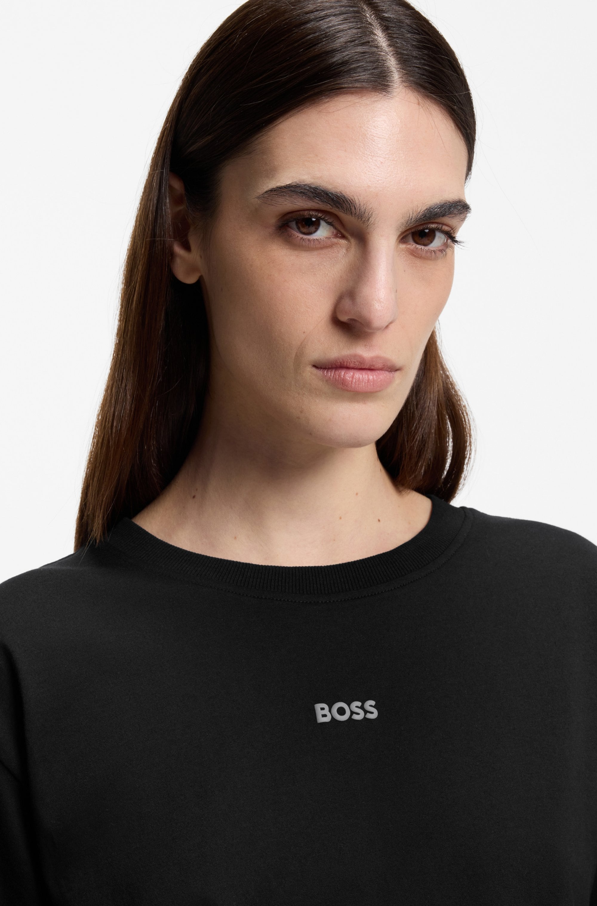 BOSS ORANGE T-Shirt »Enis Premium Damenmode« mit weiten Ärmeln