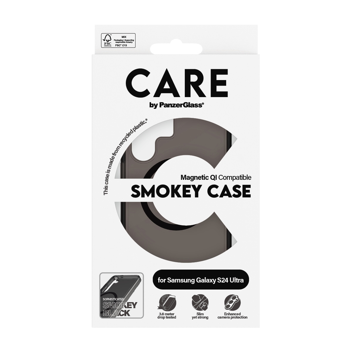 CARE by PanzerGlass Handyhülle »Magnetic Compatible Smokey Case für Samsung Galaxy S24 Ultra«, Backcover, Schutzhülle, Handyschutzhülle, Case, Schutzcase, stoßfest