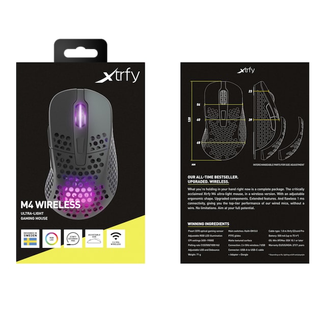 Cherry Rechnung Wireless Xtrfy ultraleichte auf bestellen »M4 RGB«, Funk, Gaming-Maus Gaming-Maus