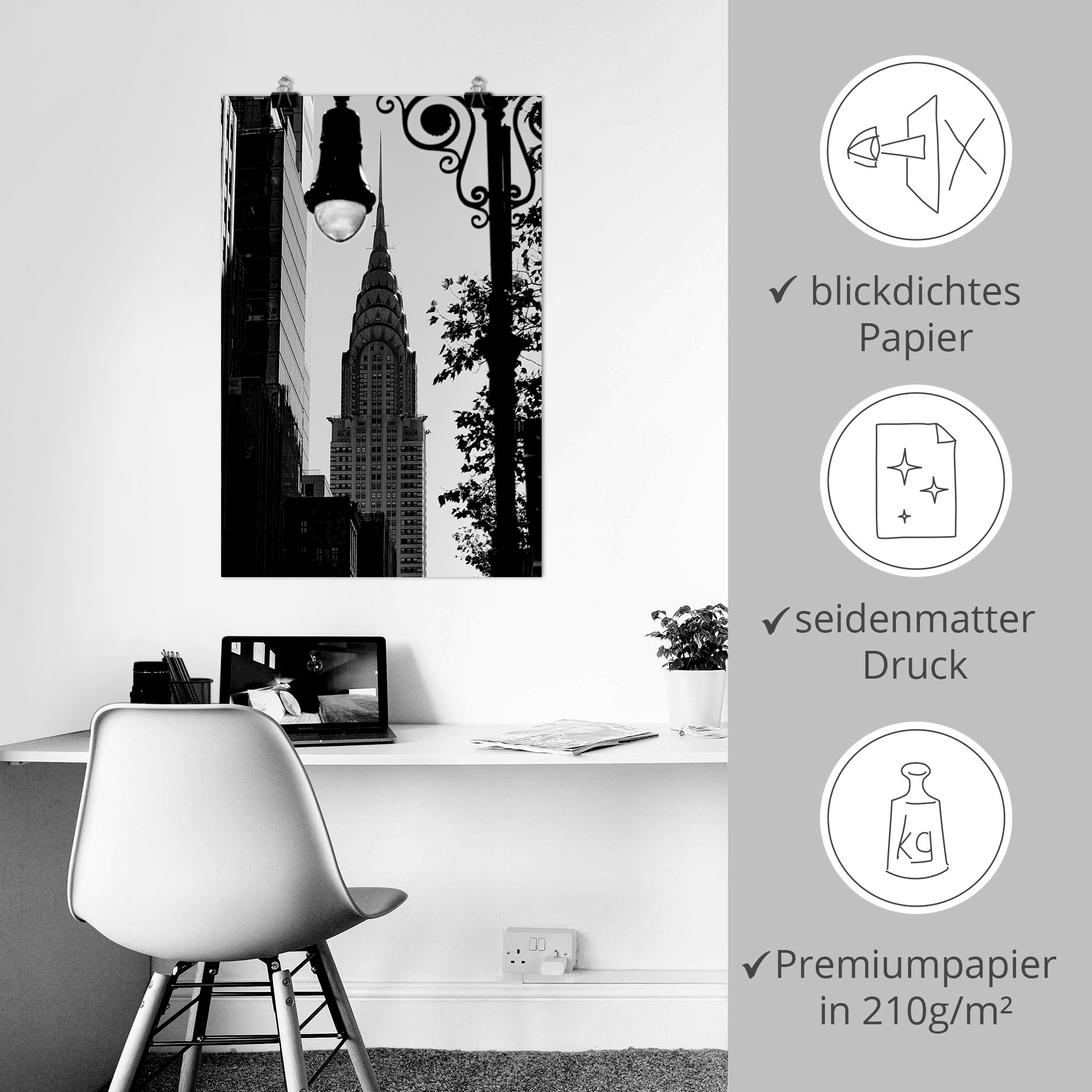 Artland Wandbild »New York Chrysler Building« New York 1 Stk. tlg. als Alubild, Poster in verschied. Größen