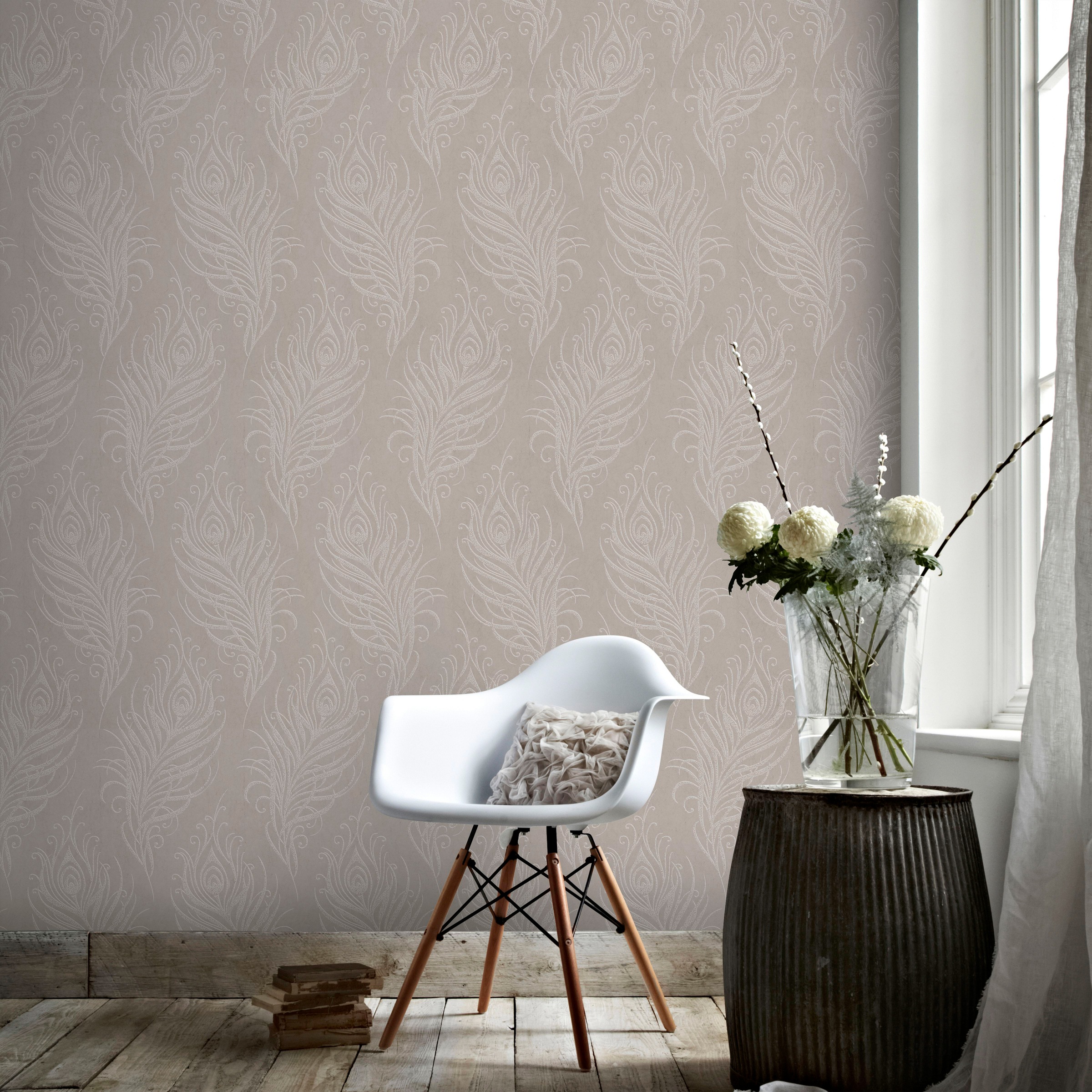 Superfresco Easy Vliestapete »Quill« geprägt Pfauenfeder 10 m x 0.52 m