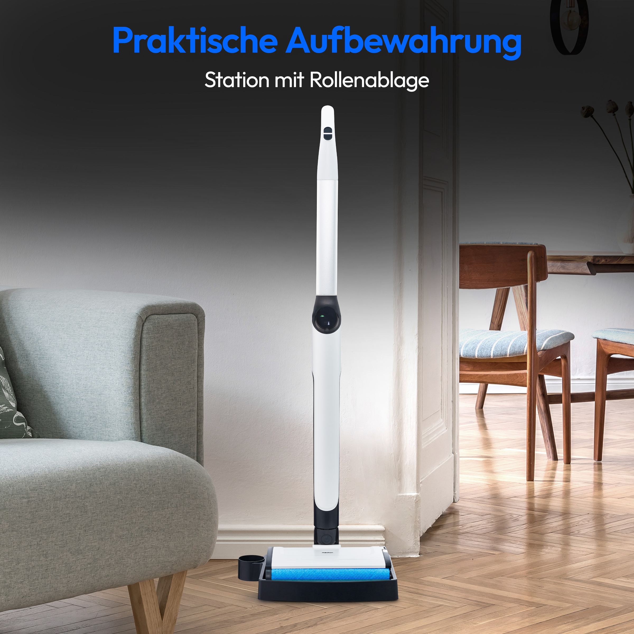 Medion® Akku-Bodenstaubsauger »H10 (MD 11319), Frisch und Schmutzwassertank, Selbstreinigungsfunktion«, LED-Display, bis zu 45 min Laufzeit, geeignet für alle Hartböden