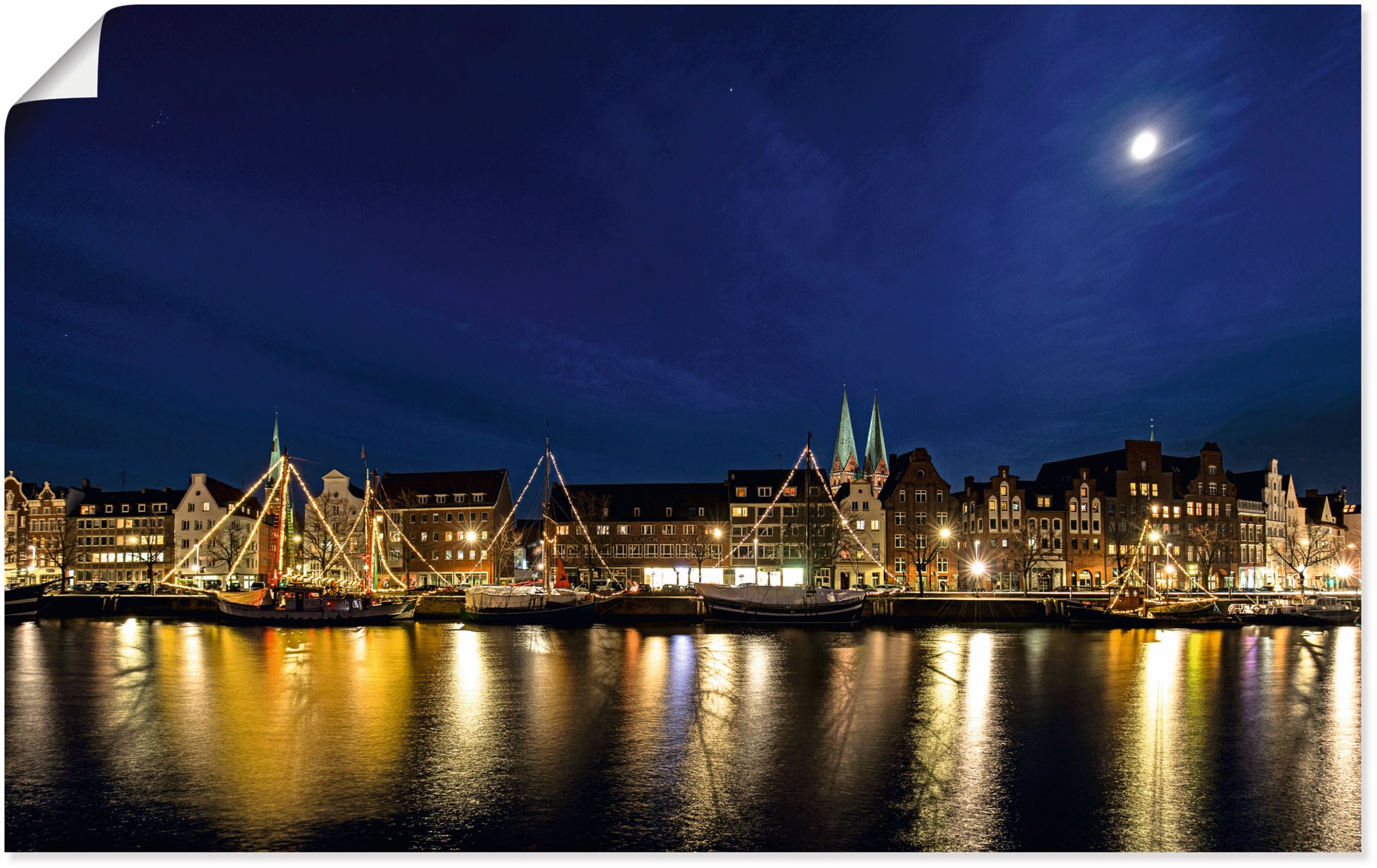 Artland Wandbild »Skyline Lübeck«, Lübeck, (1 St.), als Alubild, Leinwandbild, Wandaufkleber oder Poster in versch. Größen