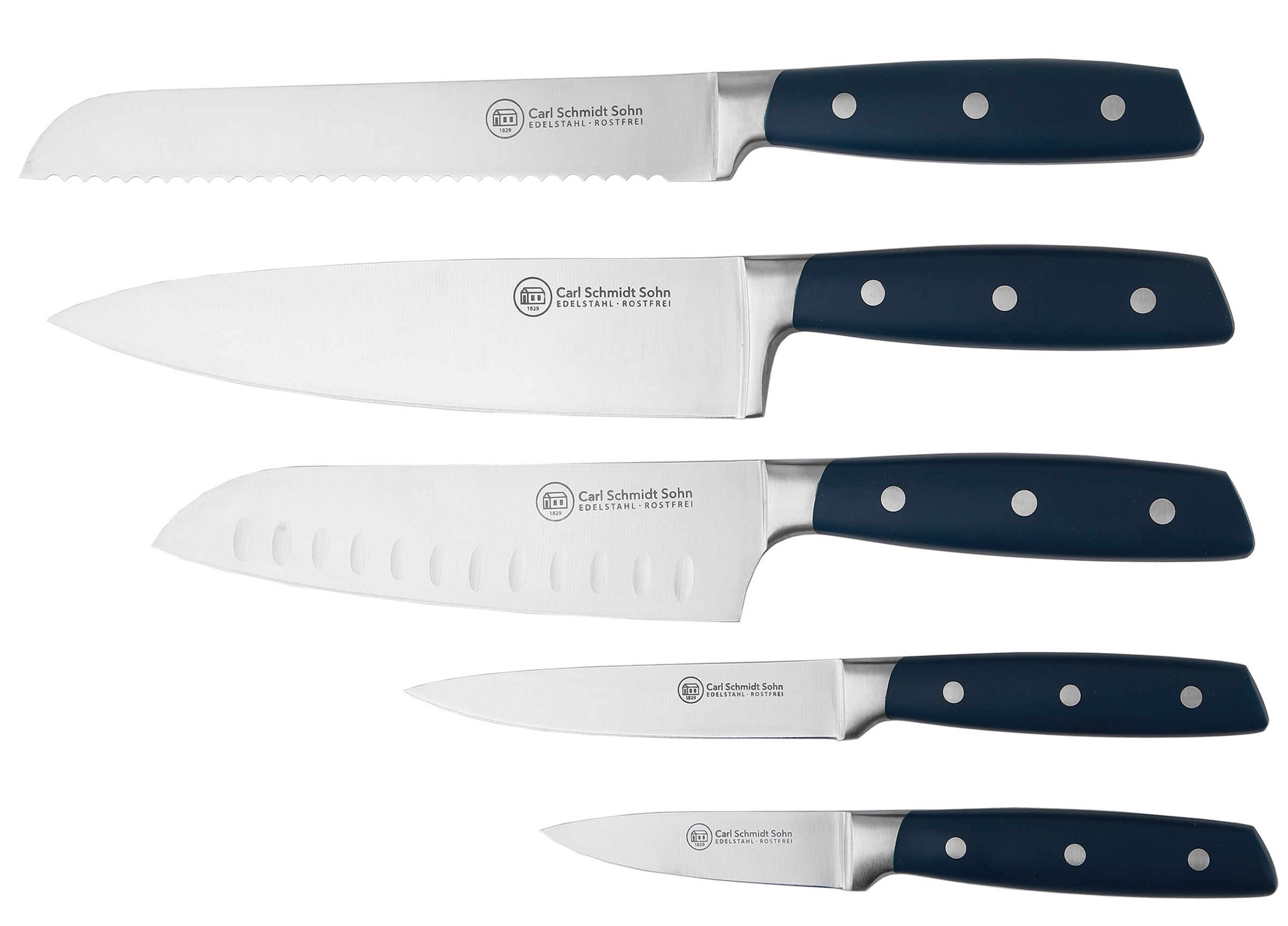 Carl Schmidt Sohn Messerblock »KAMEN 6-teiliges Set, Edelstahl rostfrei« 6 Hartholzblock