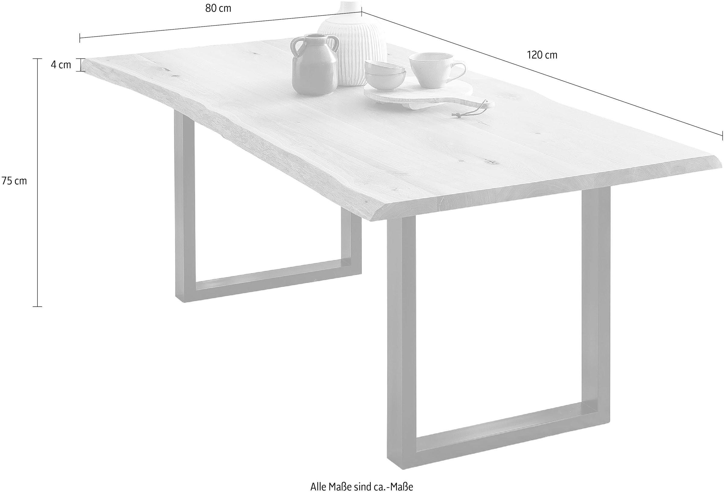 SalesFever Schreibtisch »Villach Arbeitsplatz« echte Baumkante, Home office Laptoptisch