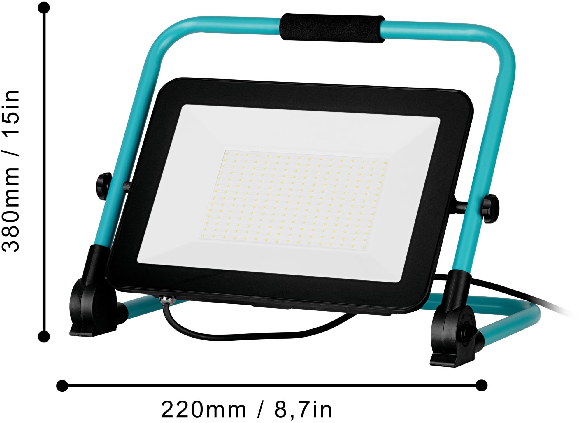 EGLO Deckenstrahler »AVELAR Strahler - Alu, Kunststoff - LED - 200W - IP65« LED-Modul 1 Stk. Neutralweiß LED Baustrahler, Arbeitsleuchte, Arbeitsscheinwerfer, L36xB22xH38 cm