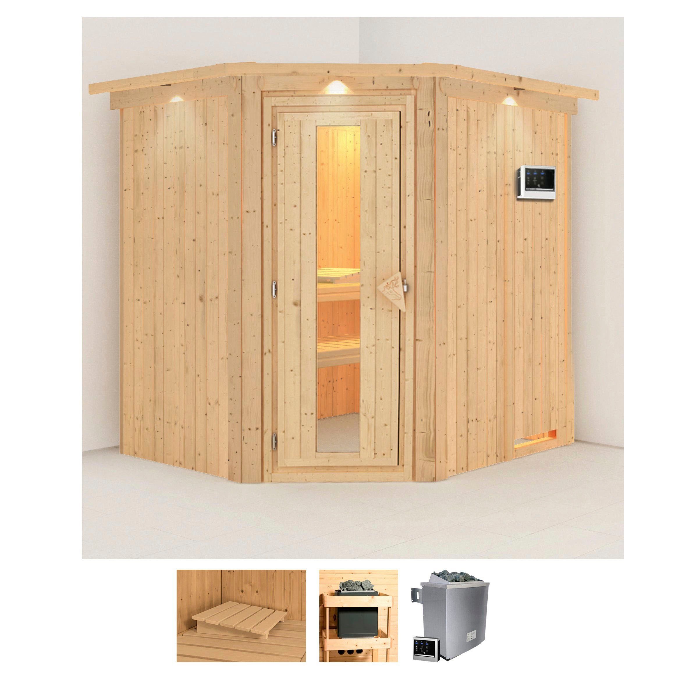 Karibu Sauna »Siirin« Set, 9 KW-Ofen mit externer Steuerung günstig online kaufen