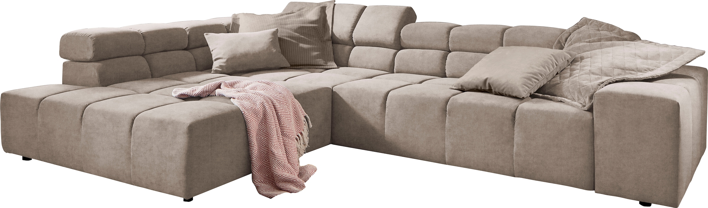 INOSIGN Ecksofa »Ancona incl. Kopfteilverstellung, OTTOs Choice, Breite 319cm, L-Form«, wahlweise motorische Sitztiefenverstellung, auch in Cord + Easy Care