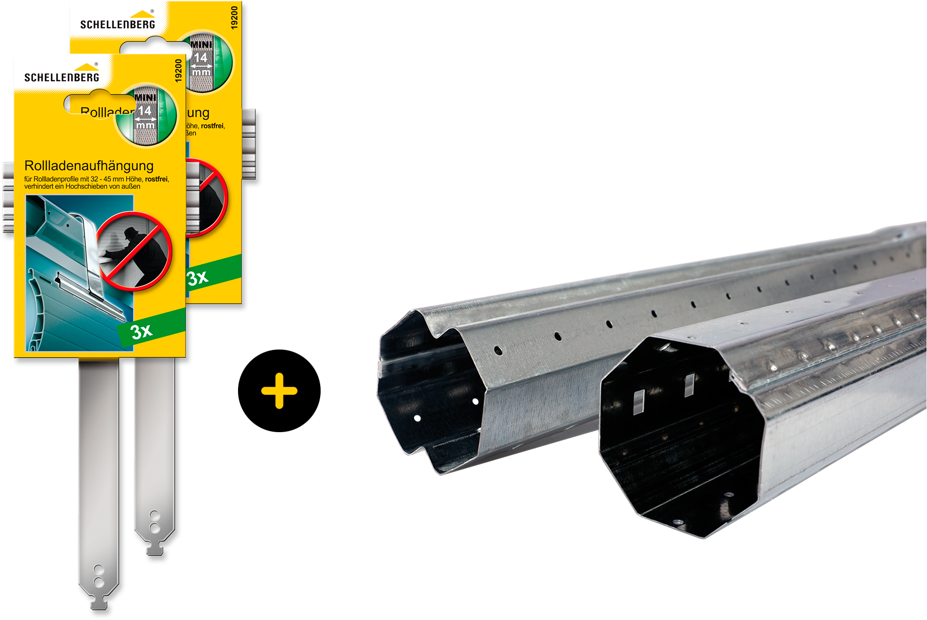 SCHELLENBERG Achtkantwelle »zum Aufwickeln eines Rollladens, inkl. Rollladenaufhängungen«, Rollladenwelle mit Ø 40 mm oder Ø 60 mm Durchmesser, kürzbar