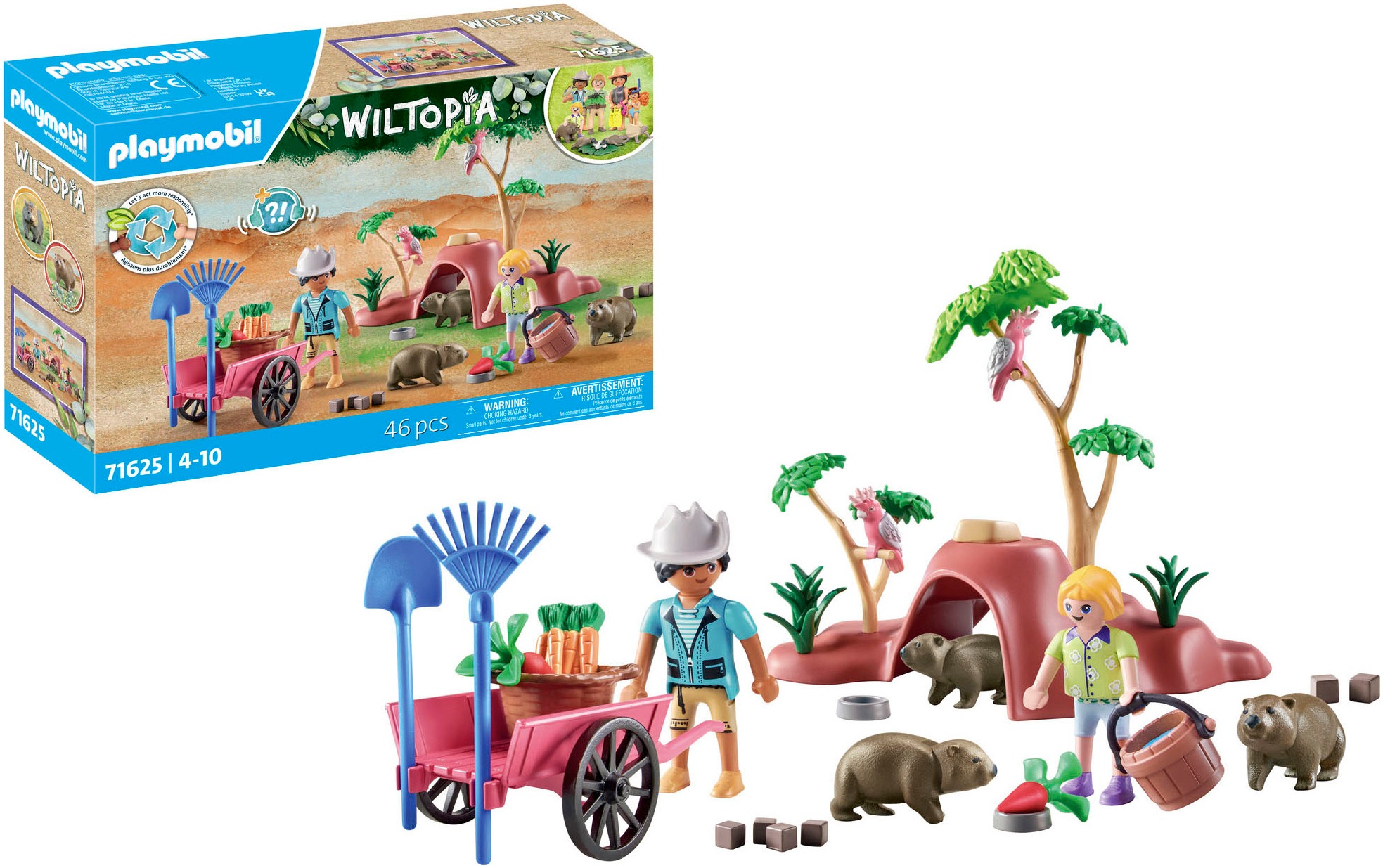 Playmobil® Konstruktions-Spielset »Wombat Unterschlupf (71625), Wiltopia«, (47 St.), Made in Germany