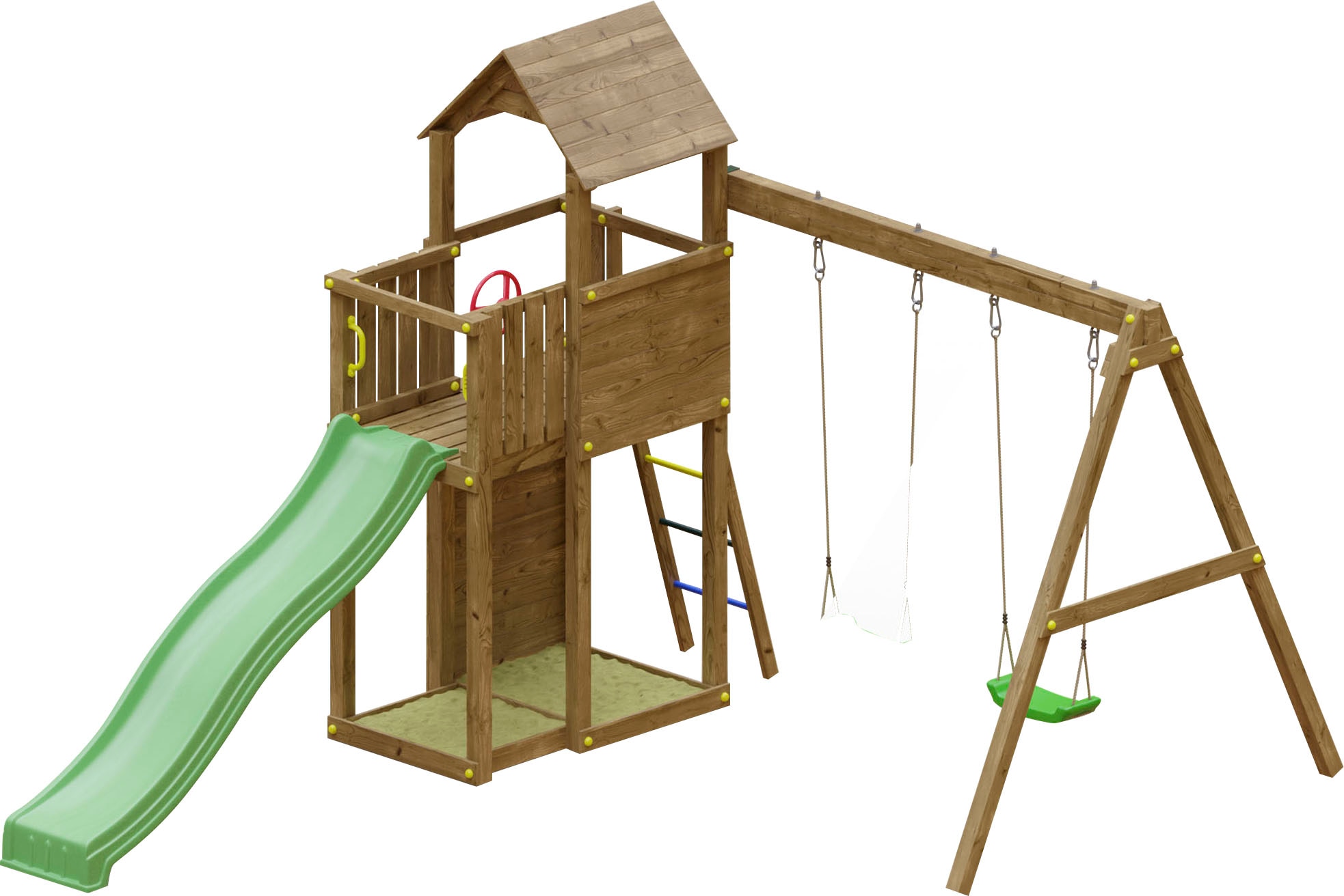 FUNGOO Spielturm »Boomer3«, mit Schaukel & Rutsche