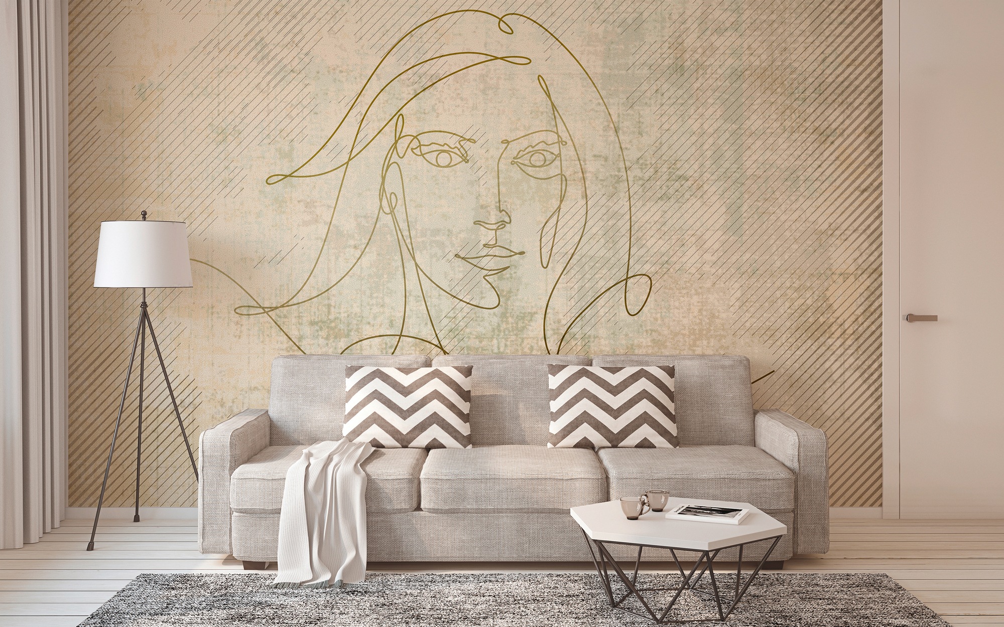 Architects Paper Fototapete »Atelier 47 Golden Line 2« abstrakt glatt Vlies günstig online kaufen