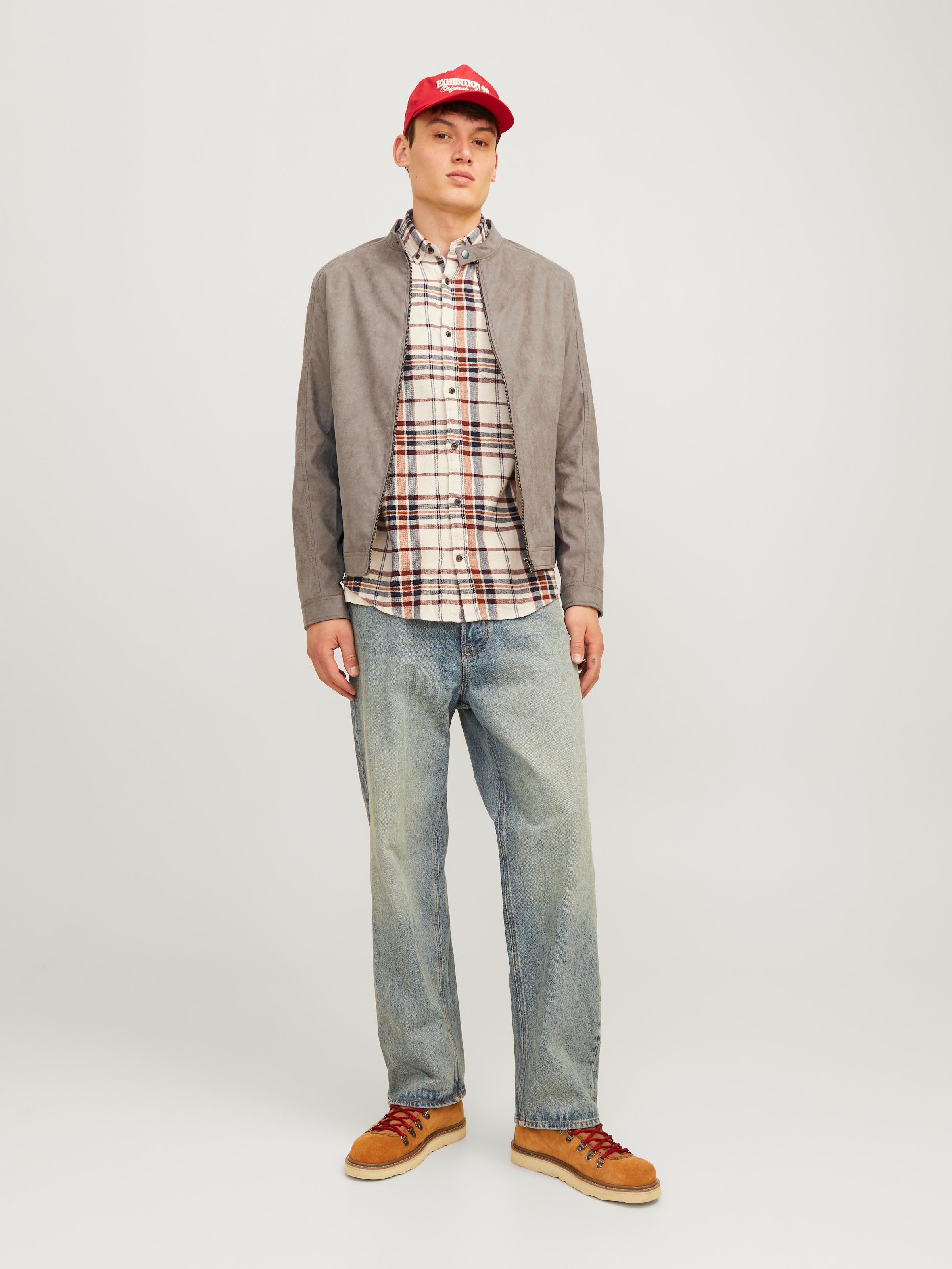 Jack & Jones Lederimitatjacke »JJEDYLAN CLEAN JACKET NOOS« ohne Kapuze mit Bandkargen