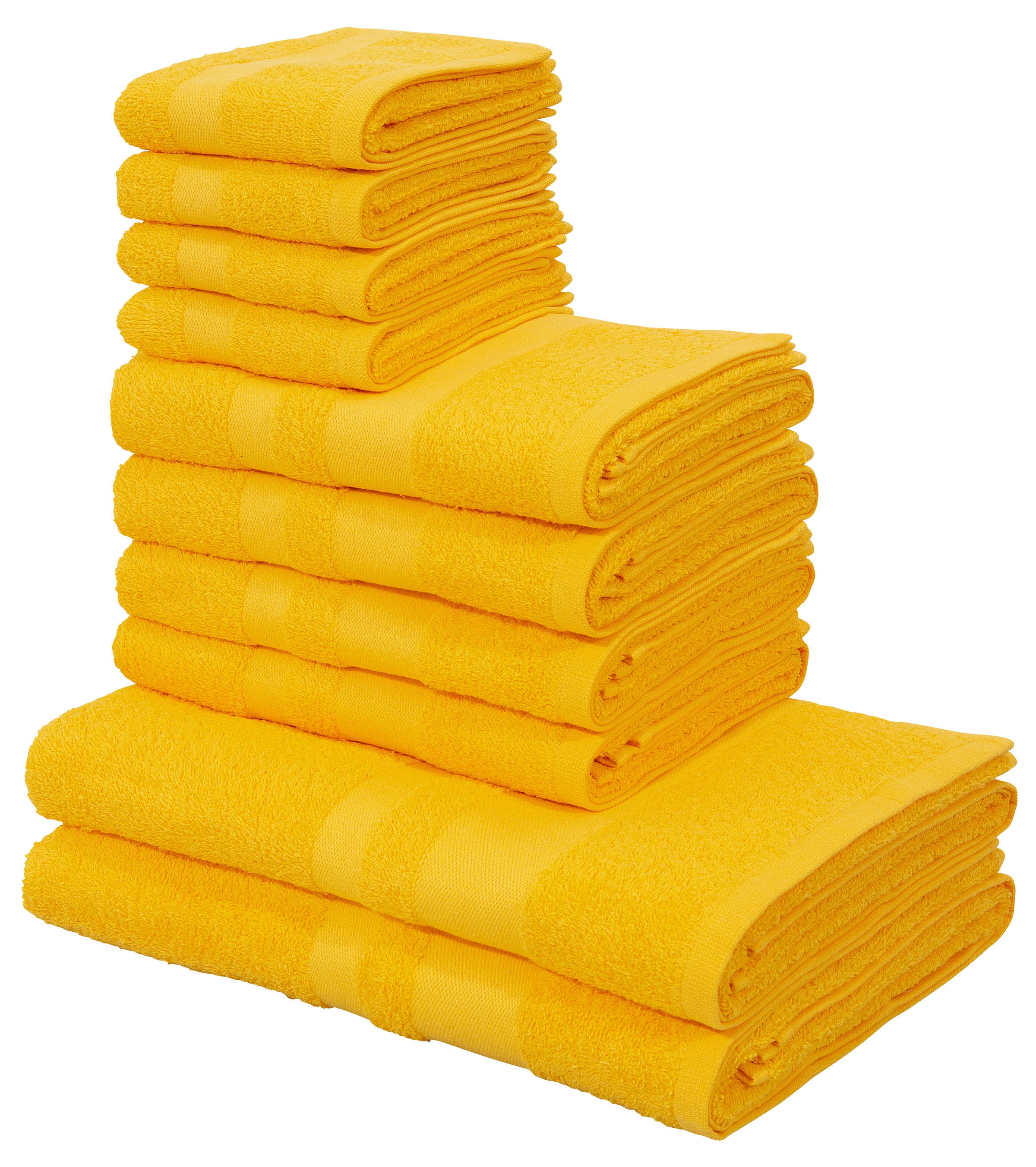 Handtuch Set Baumwolle einfarbiges mit Handtuch-Set 10 Handtücher Walkfrottee, »Vanessa«, kaufen aus home my tlg., Bordüre, 100% Set, online