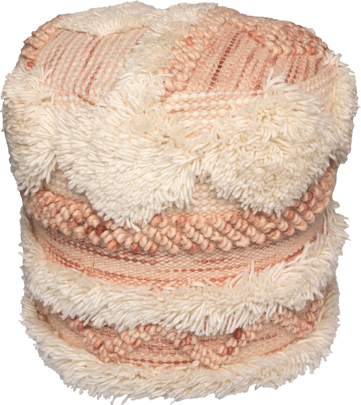 Kayoom Pouf »Bohist 225 35cm x 35cm,  Strukturen mit Fransen und Quasten«, (1 St.), handgefertigt, Unikat, sehr gut kombinierbar, vielfältig im Einsatz