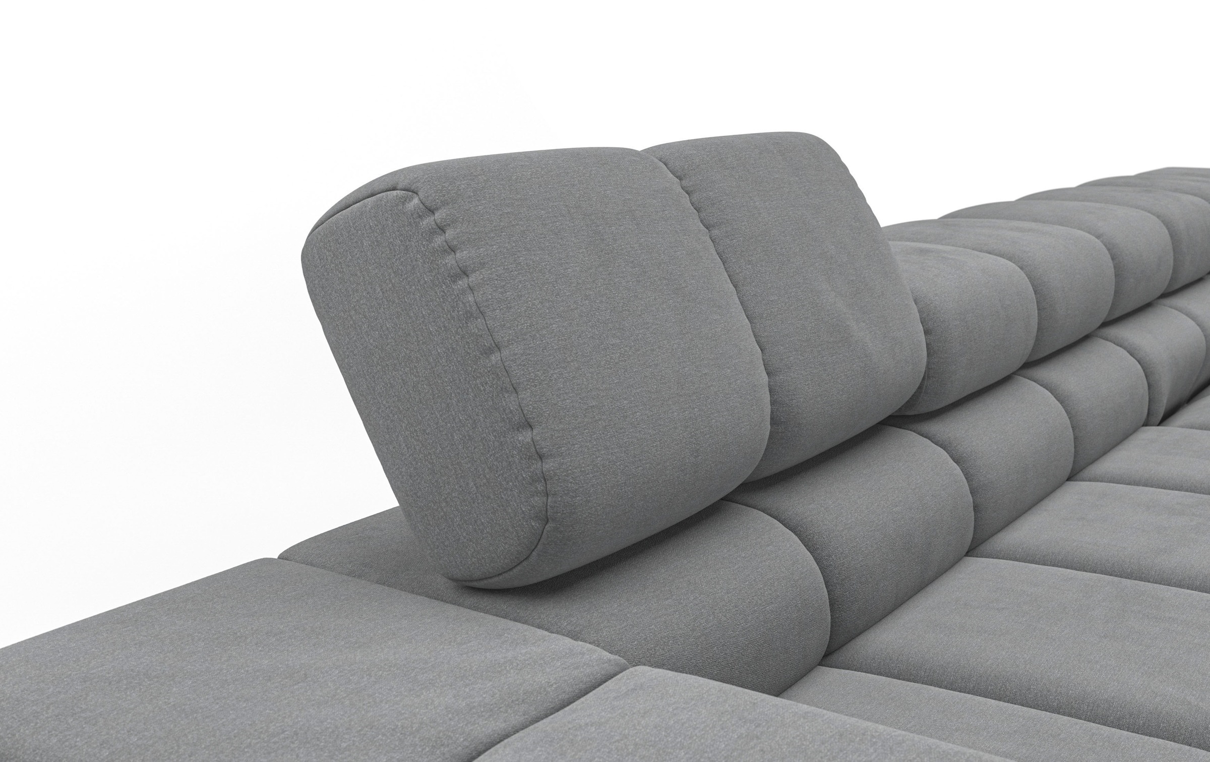 INOSIGN Ecksofa »Ancona New, wahlweise motorische Sitztiefenverstellung, auch in Cord«, feine Steppung, mit Kopfteilverstellung, 3 Zierkissen, L-Form