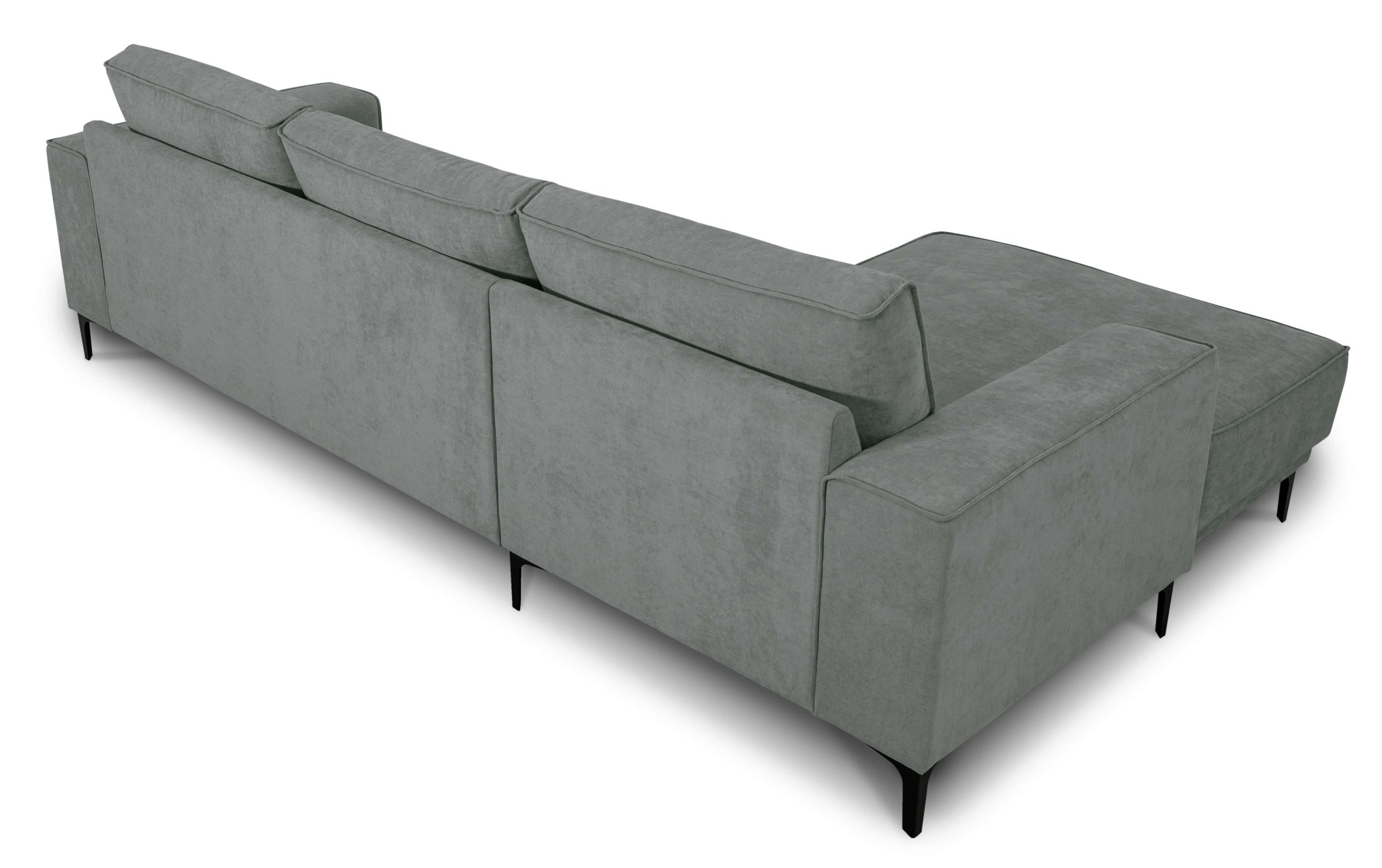 Places of Style Ecksofa »Polsterecke Oland, Struktur, Flachgewebe, Luxus-Microfaser, Boucle«, L-Form, 280 cm, Wellenunterfederung, Skandi-Design, Metallfüße
