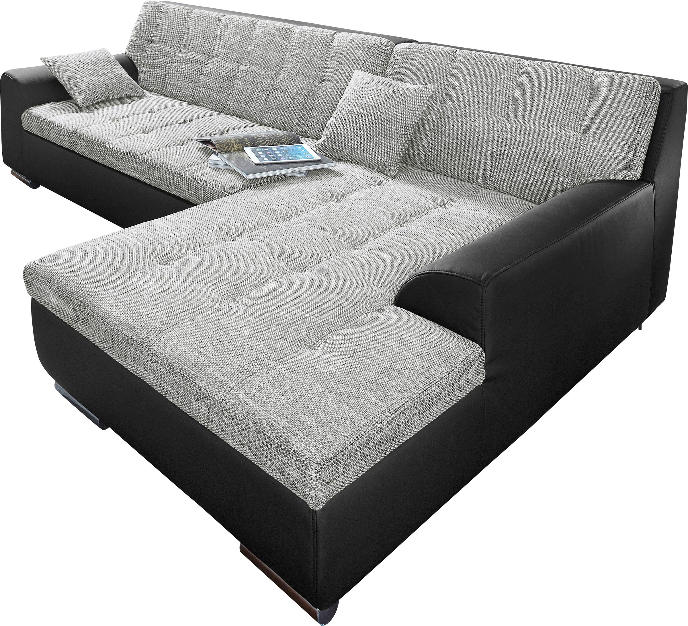 DOMO collection Ecksofa Treviso, wahlweise mit Bettfunktion, incl. Zierkiss günstig online kaufen
