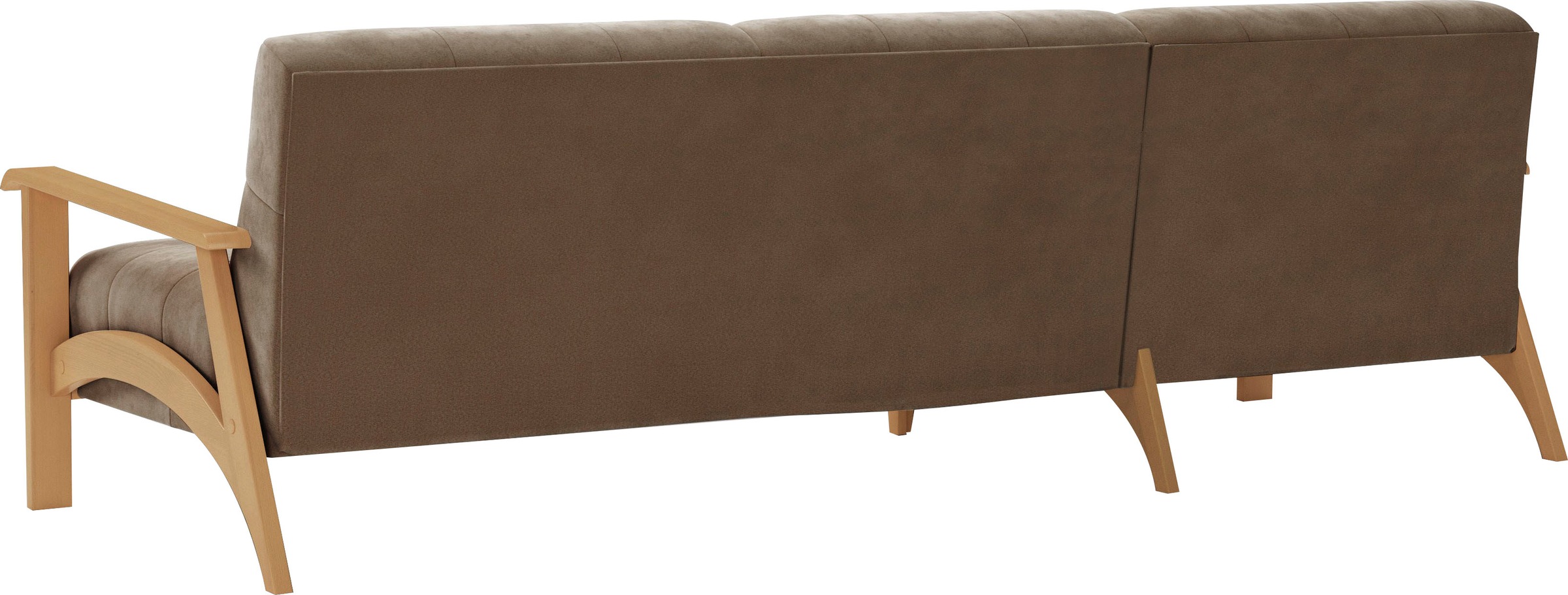 sit&more Ecksofa »Billund L-Form«, Armlehnen aus eichefarbigem Buchenholz, verschiedene Bezüge und Farben