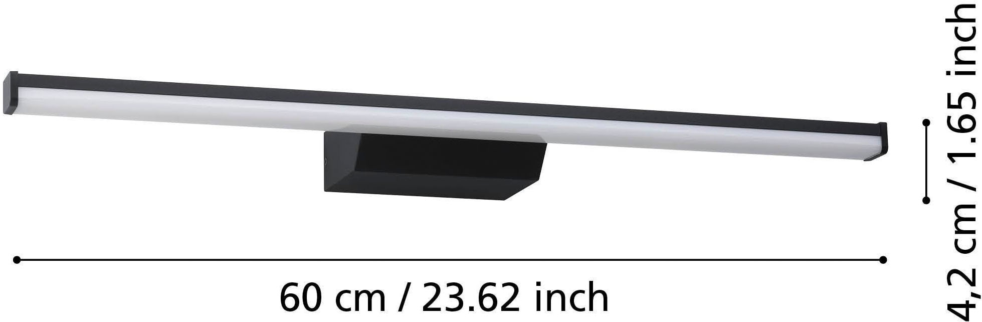 EGLO Spiegelleuchte »Regello-Z Spiegelleuchte, ZigBee 3.0, Bad Wandlampe, IP44, Lampe« LED-Modul 1 Stk. Kaltweiß | RGB Wand-/Deckenleuchte - L60 x H4 x AL13 cm - schwarz - 12W inkl.