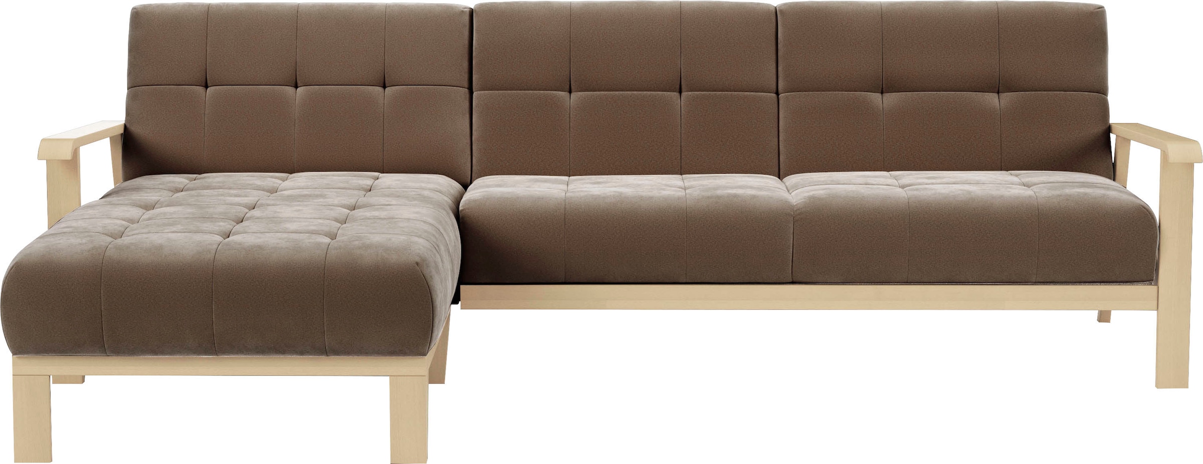 sit&more Ecksofa "Billund L-Form", Armlehnen aus eichefarbigem Buchenholz, günstig online kaufen