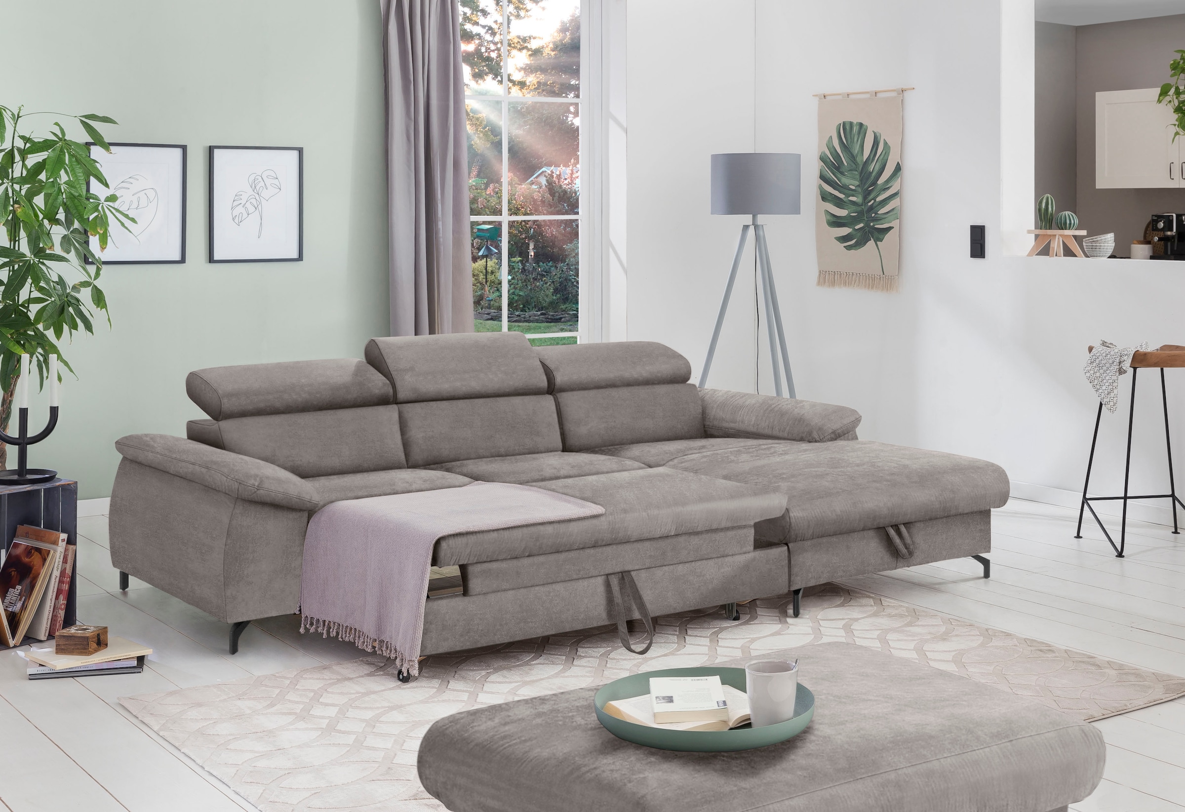 COTTA Ecksofa »Kitty L-Form«, mit Kopfteilverstellung, wahlweise mit Bettfunktion & Bettkasten