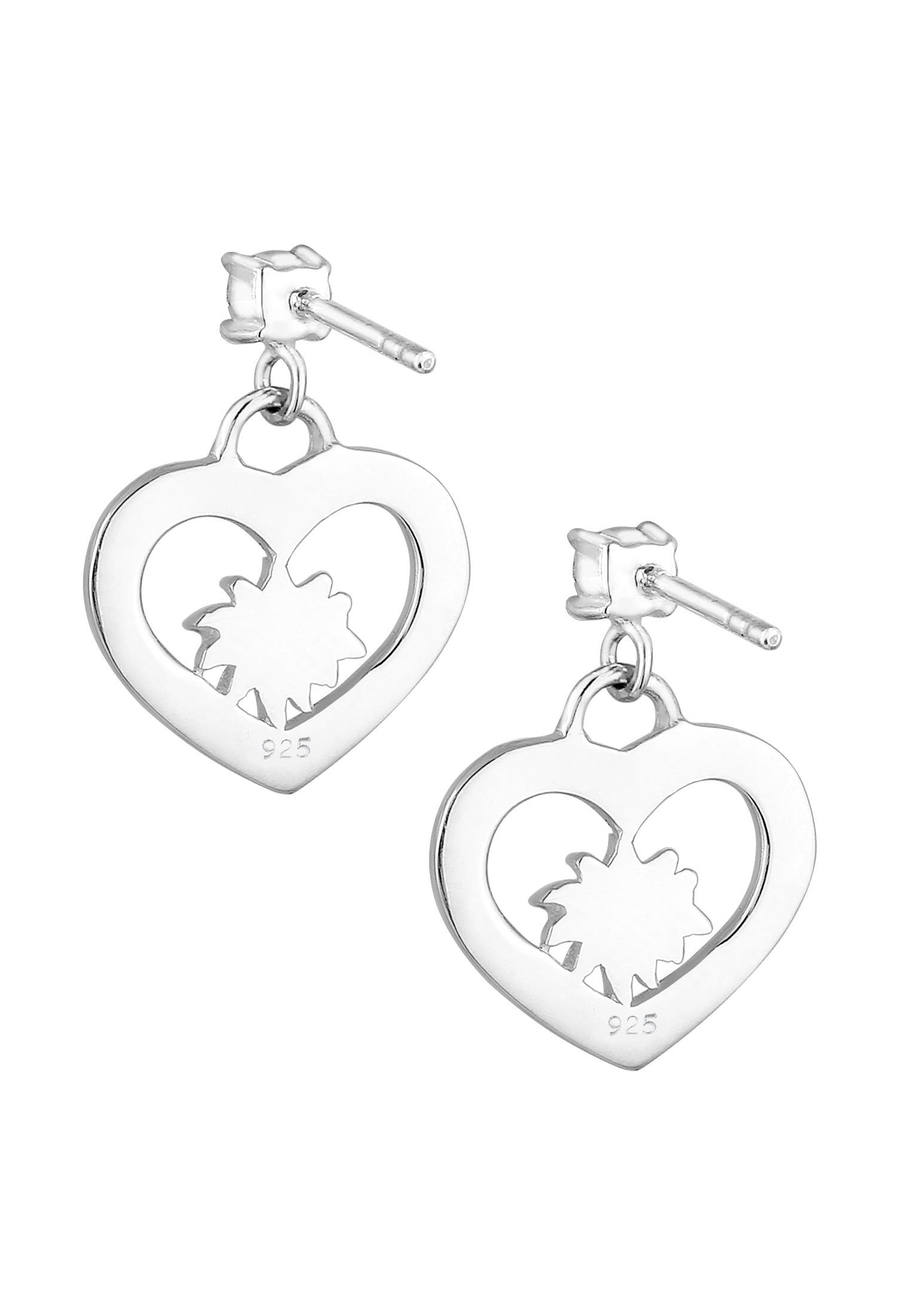 Elli Paar Ohrhänger »Edelweiss Herz Kristalle 925 Silber«