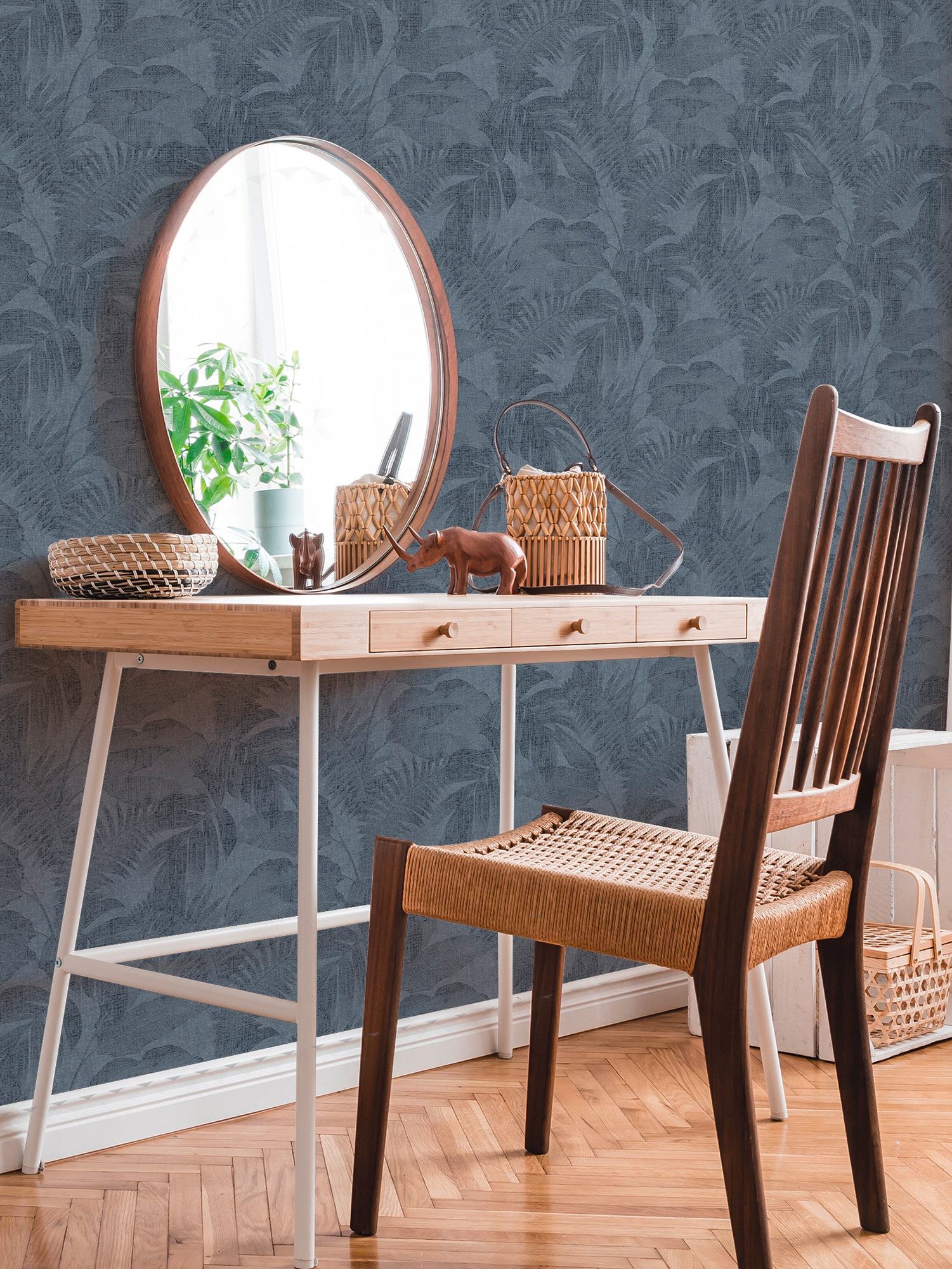 living walls Vliestapete »New Walls Cosy & Relax mit Palmenblättern«, floral-botanisch-Wald, Palmentapete Tapete Dschungel Tapeten Wohnzimmer Schlafzimmer Küche