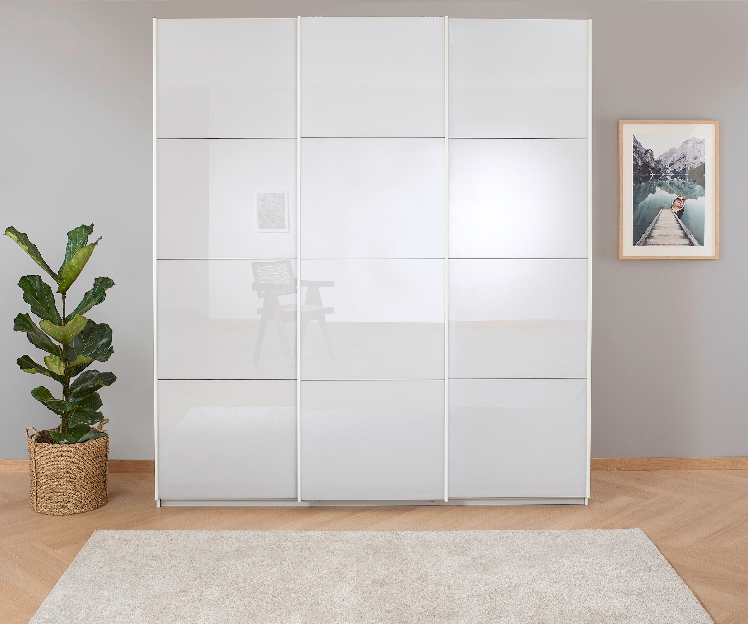rauch Schwebetürenschrank »Koluna«, Glasfront, inkl. 2 Innenschubladen sowie extra Böden