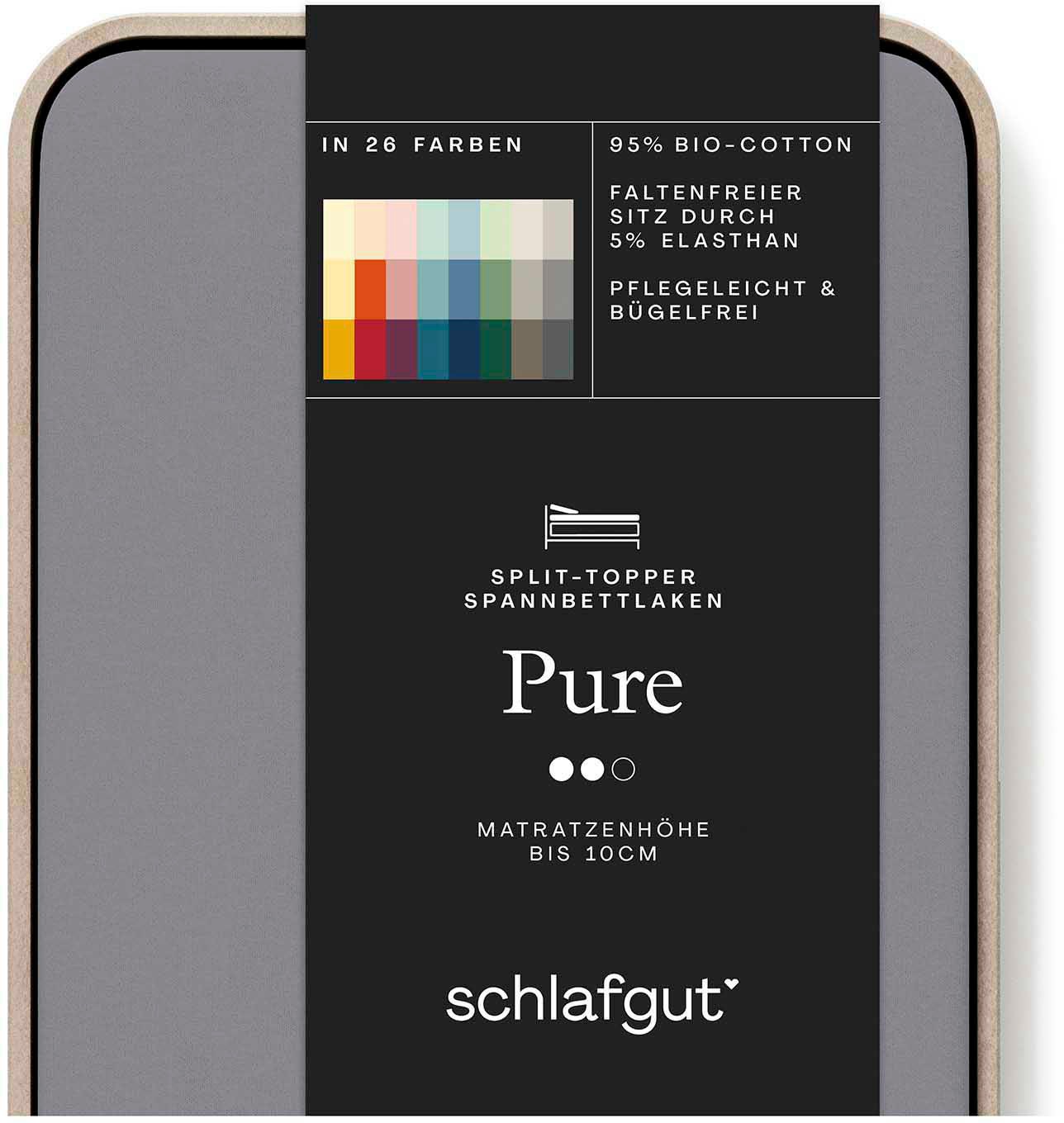 Schlafgut Spannbettlaken »Pure Split-Topper«, MADE IN GREEN by OEKO-TEX® günstig online kaufen