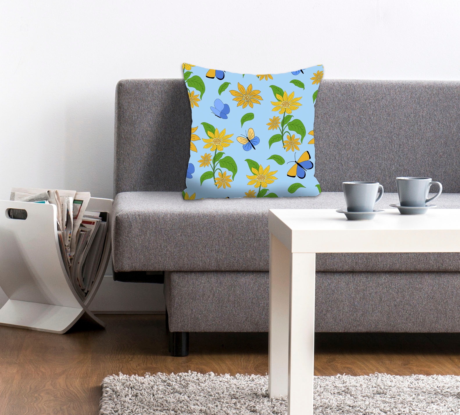 queence Dekokissen »Lova«, mit Schmetterlingen und Blumen, Kissenhülle ohne günstig online kaufen