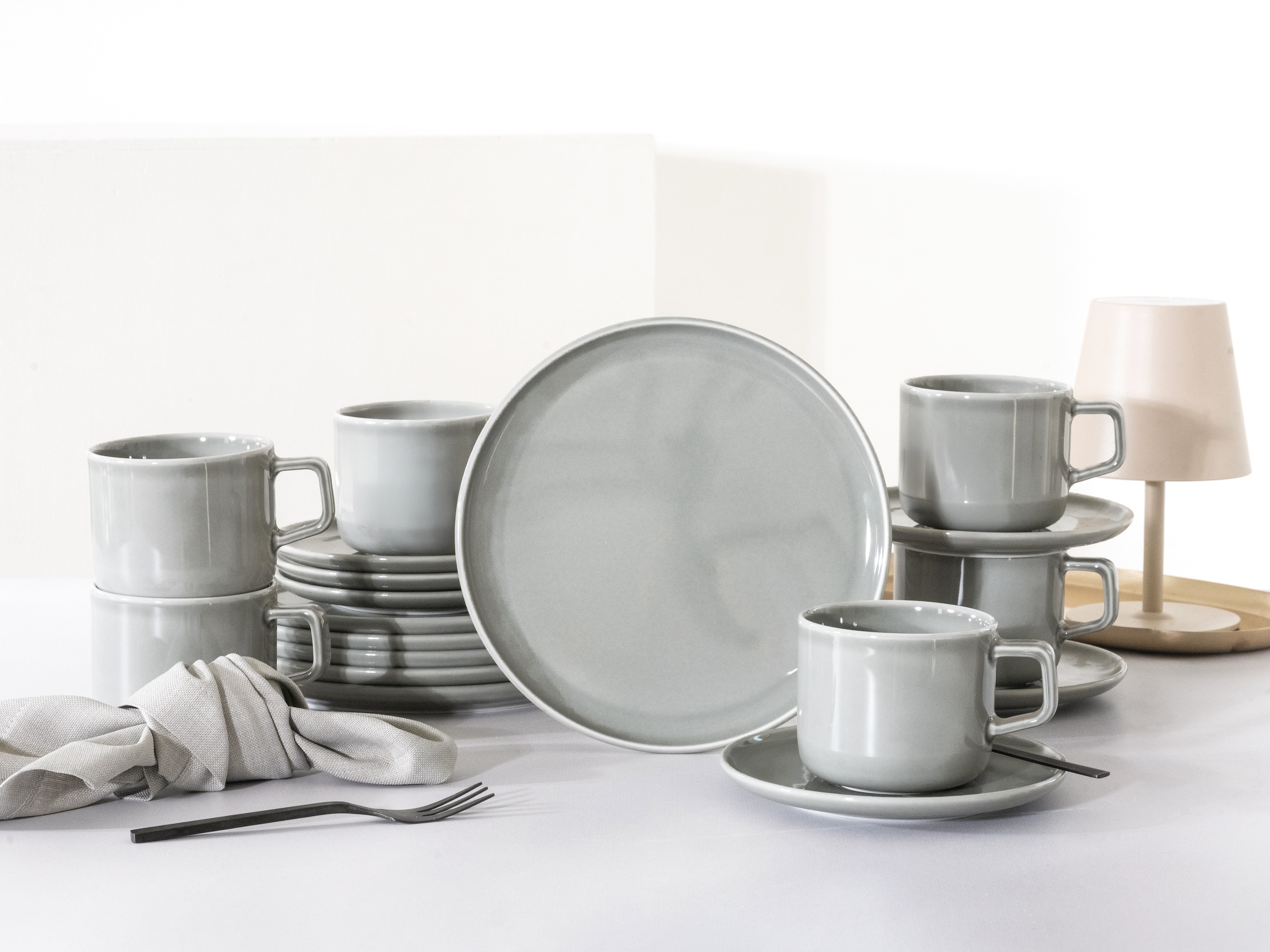 CreaTable Kaffeeservice »Chef Collection«, (Set, 18 tlg., Kaffeegeschirr für 6 Personen), Service, nordisches Design, 18 Teile, für 6 Personen