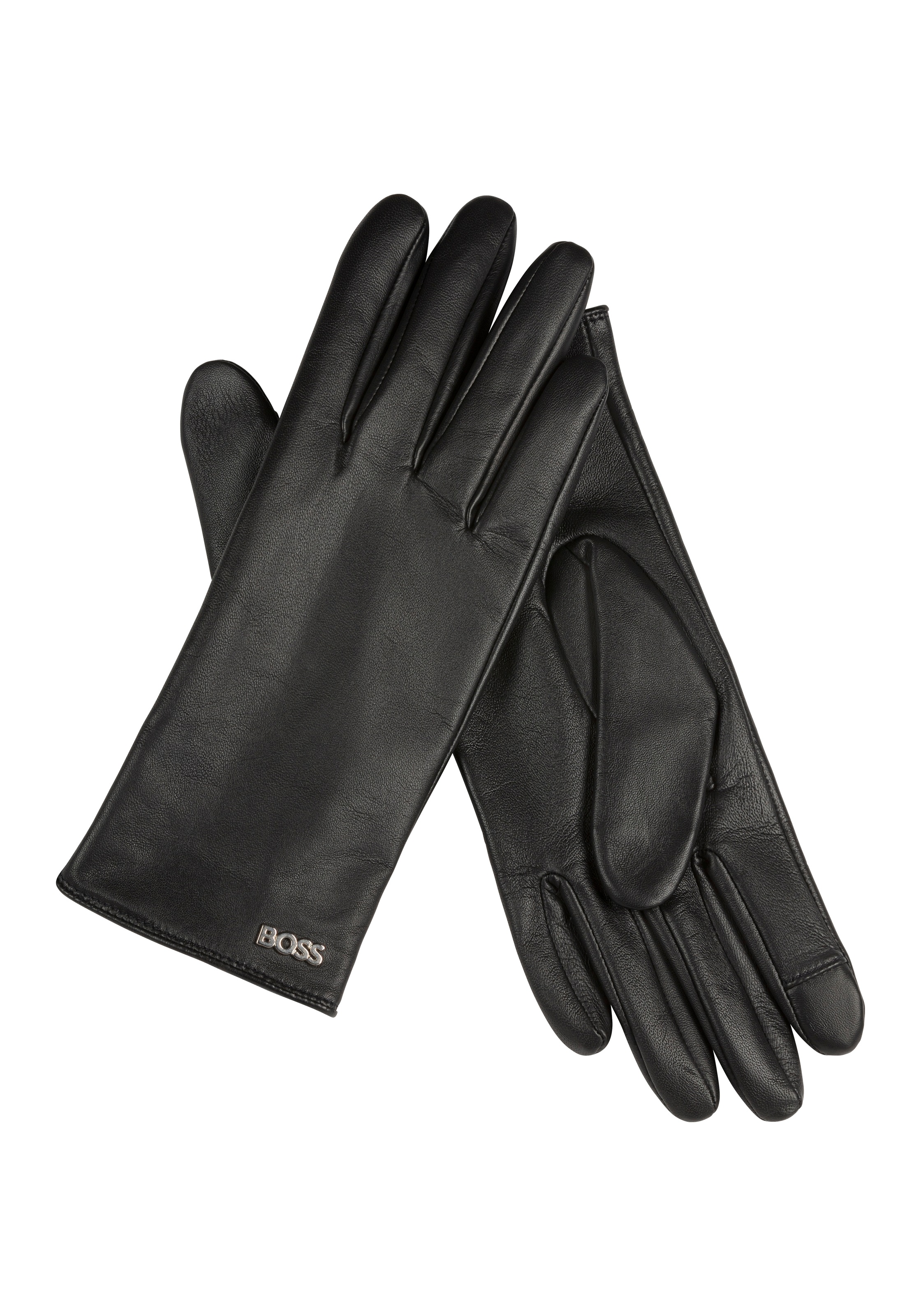 BOSS Lederhandschuhe »Gueen ME« mit Touch Tech Fingertips Black 001