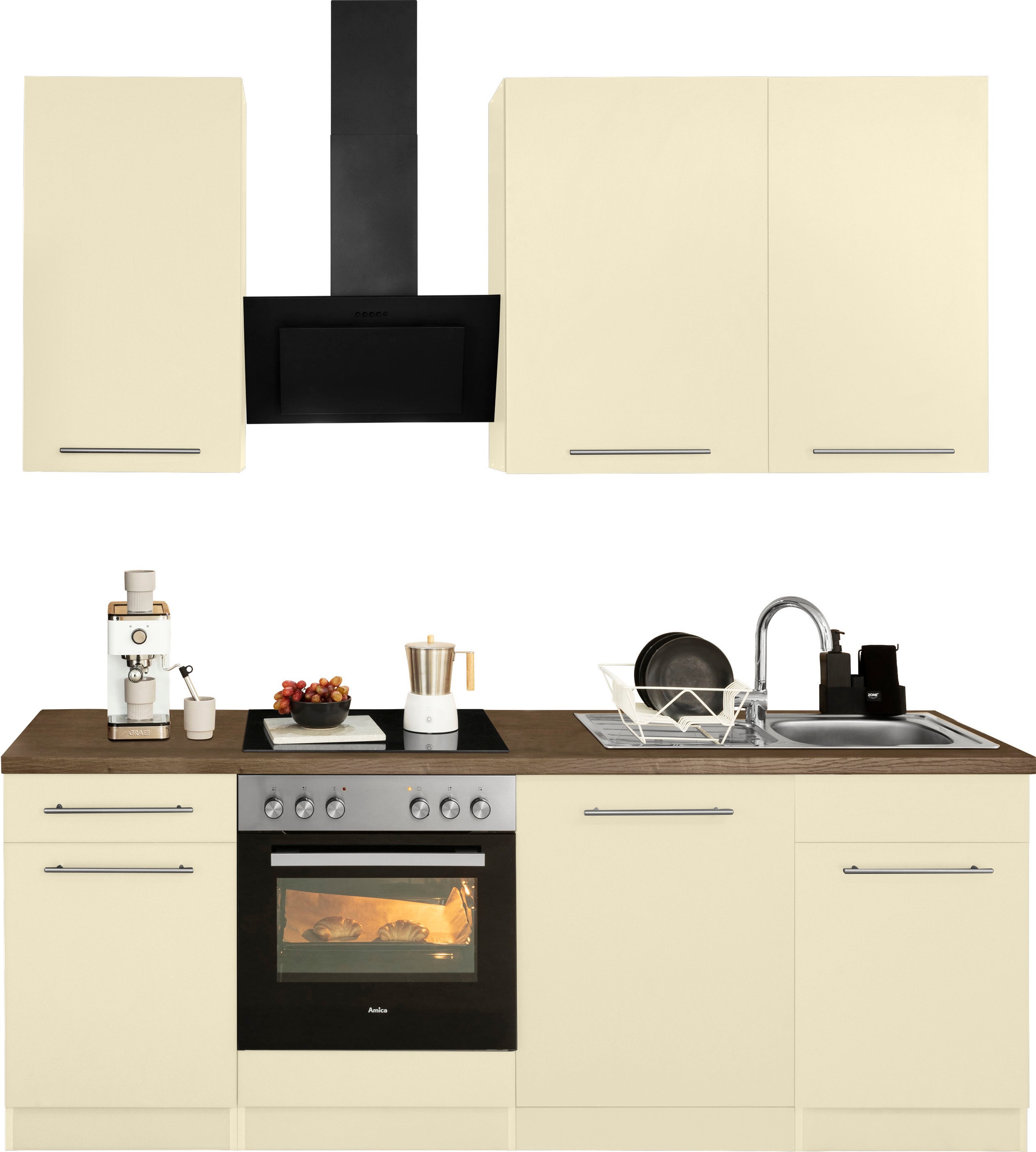 wiho Küchen Küchenzeile »Unna« mit E-Geräten, Breite 220 cm